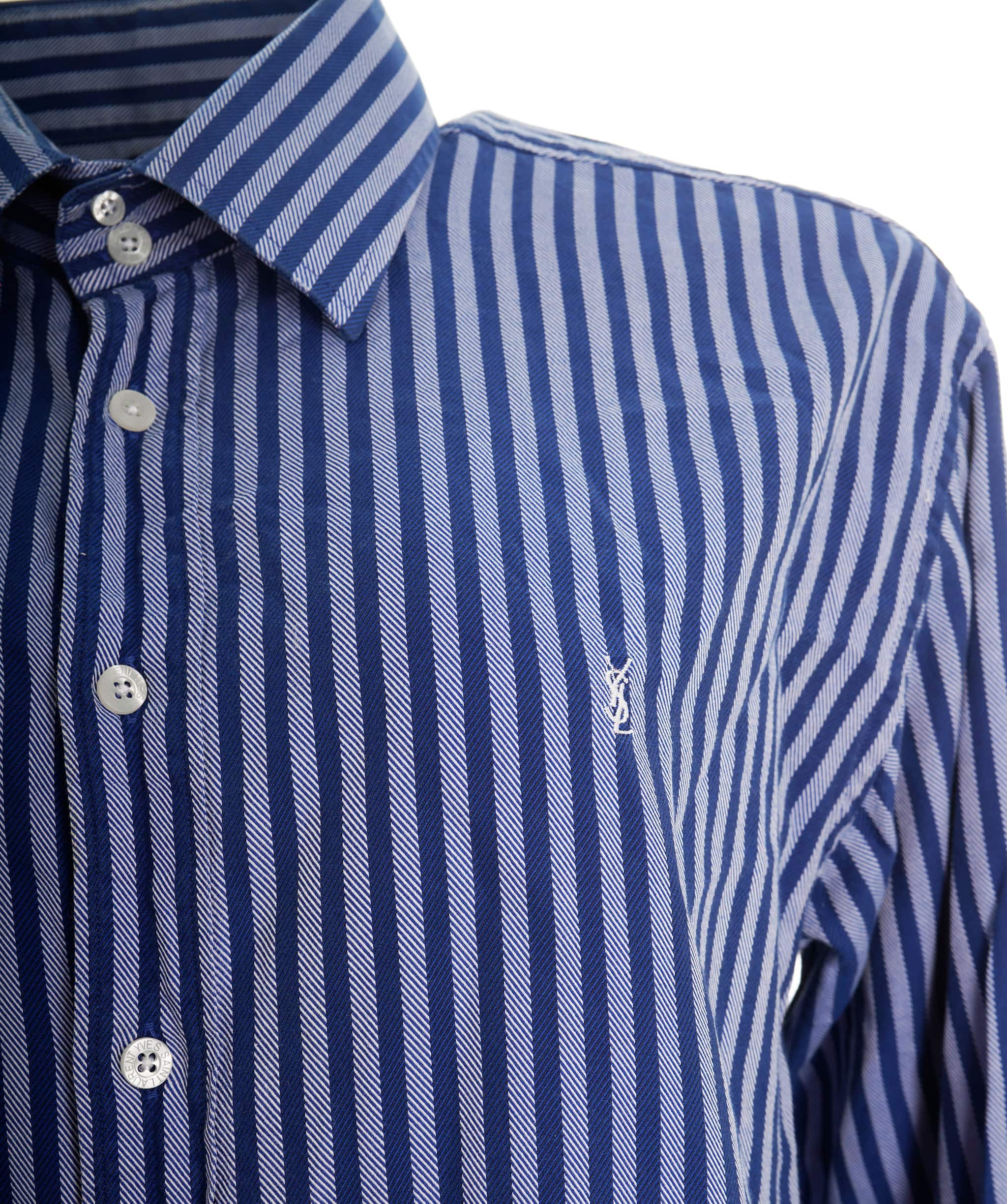 Yves Saint Laurent Yves Saint Laurent Vintage Blue Stripped Shirt DBXL0075