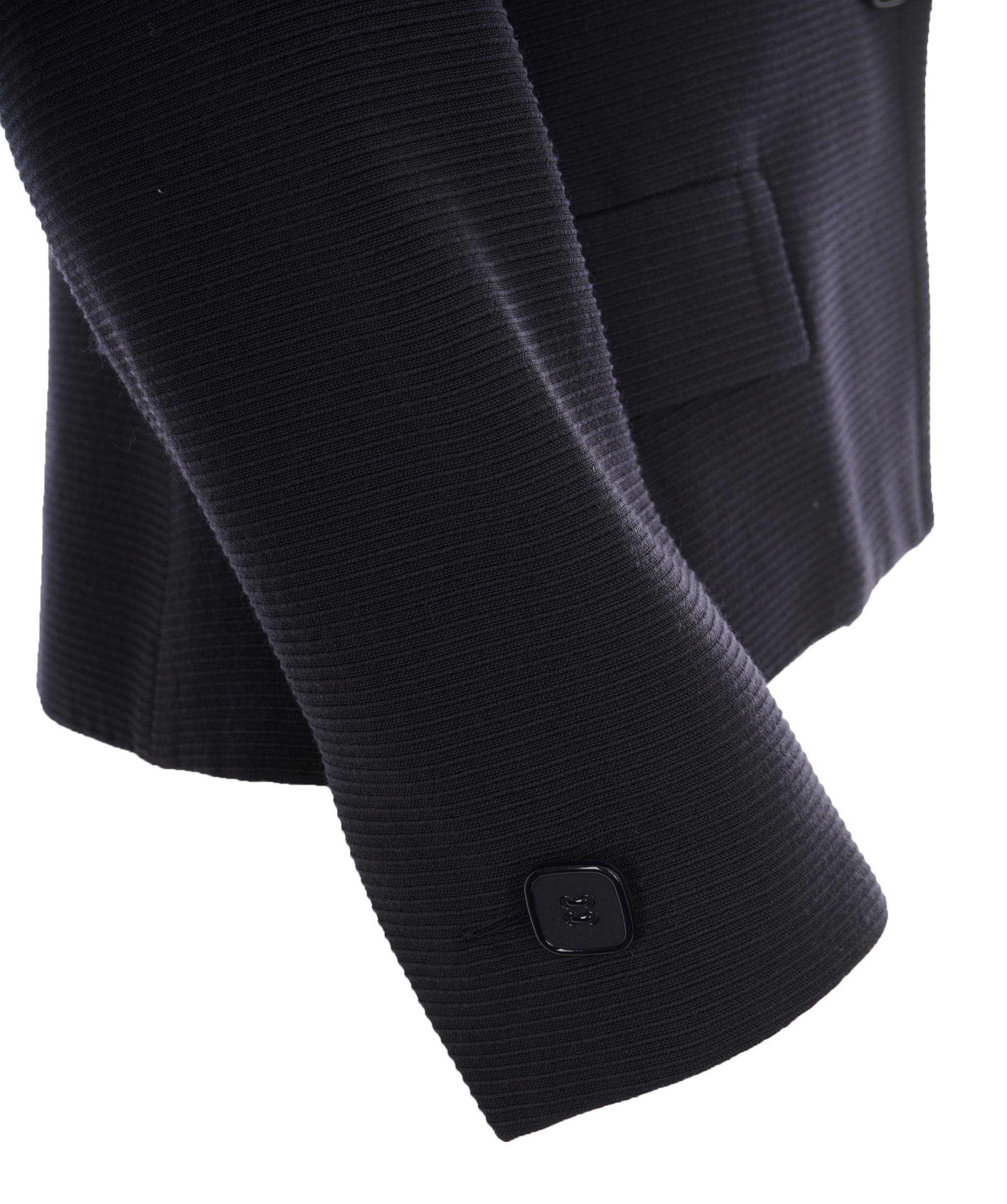 Yves Saint Laurent Yves Saint Laurent Vintage Navy Textured Fitted Blazer AKL0057