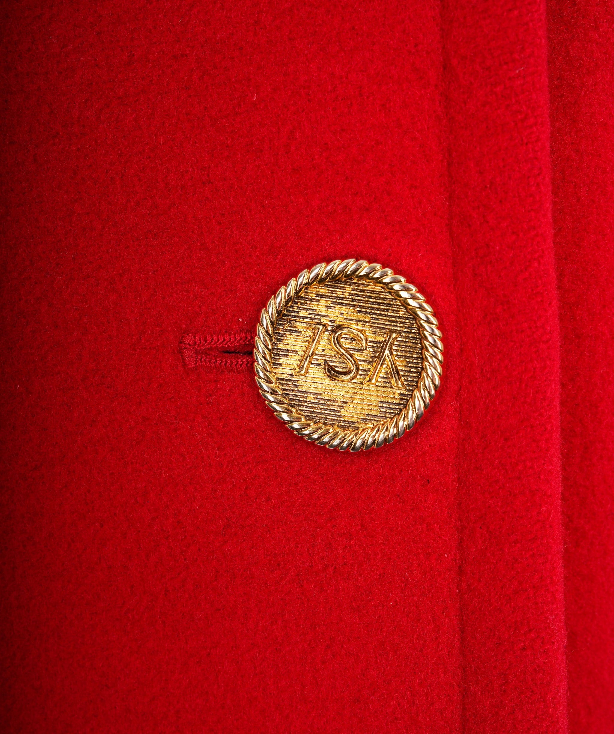 Yves Saint Laurent Yves Saint Laurent Vintage Red Wool Logo Button Blazer Coat AKL0061