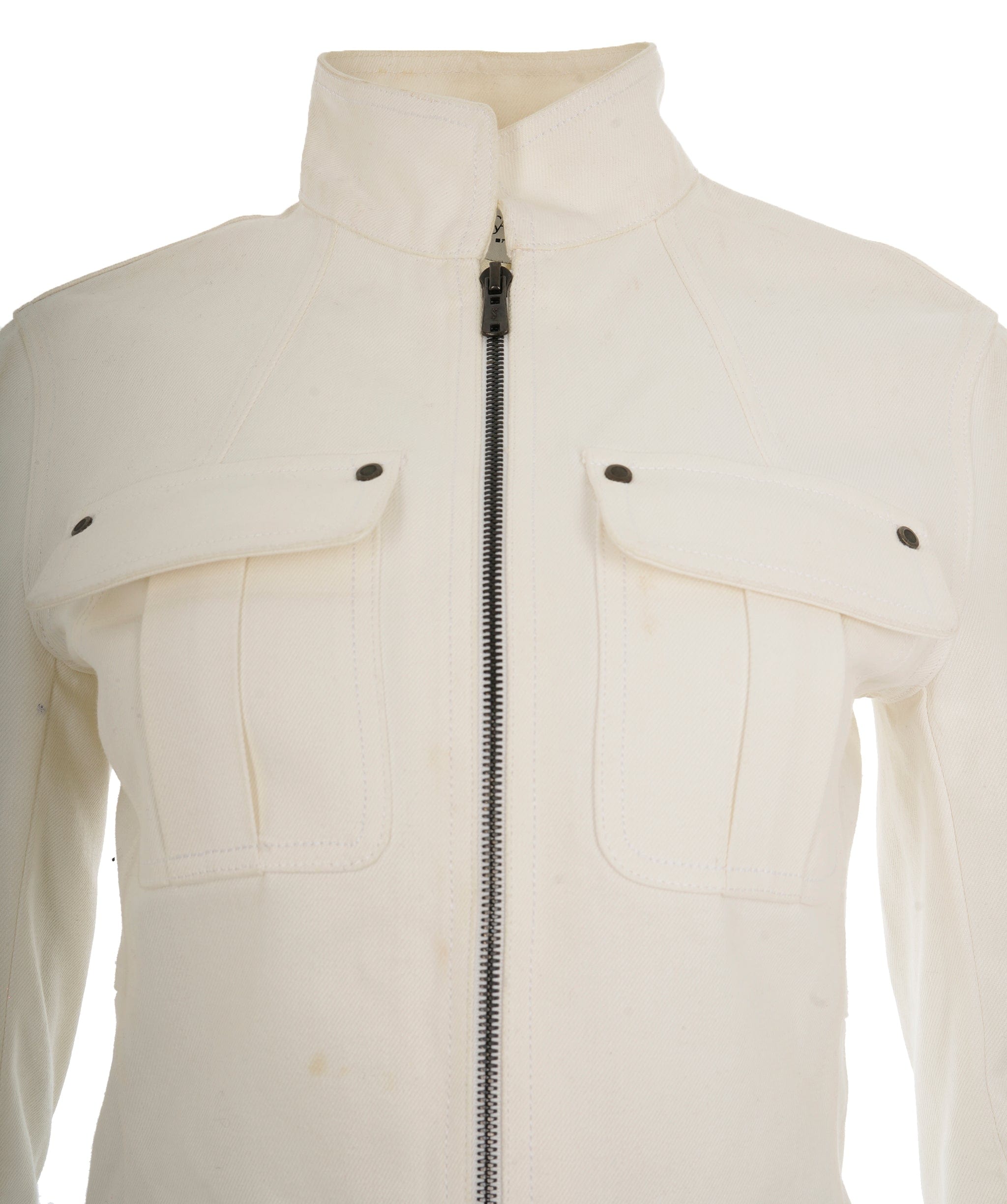 Yves Saint Laurent Yves Saint Laurent Vintage White Denim Military Jacket AKL0062