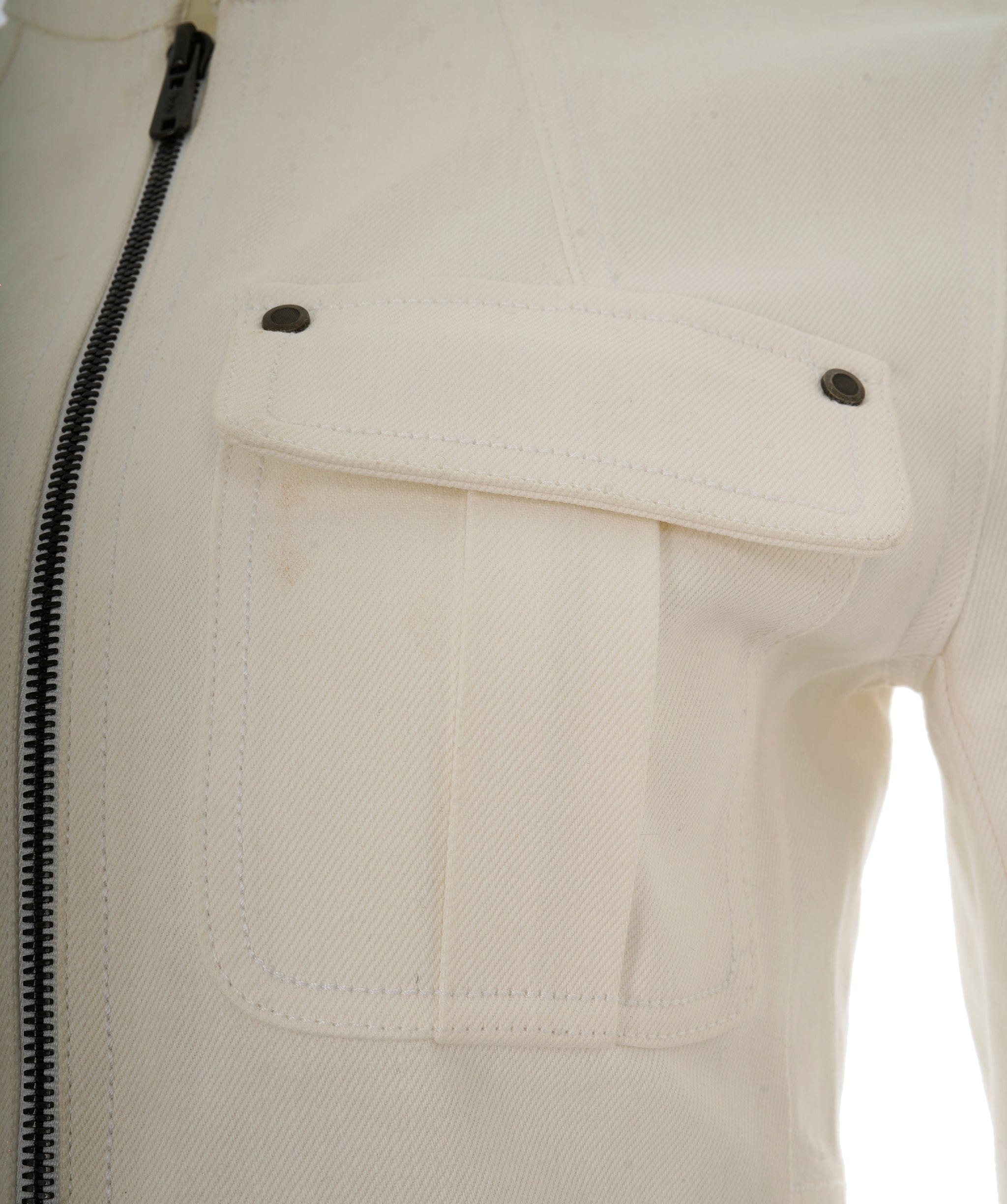 Yves Saint Laurent Yves Saint Laurent Vintage White Denim Military Jacket AKL0062