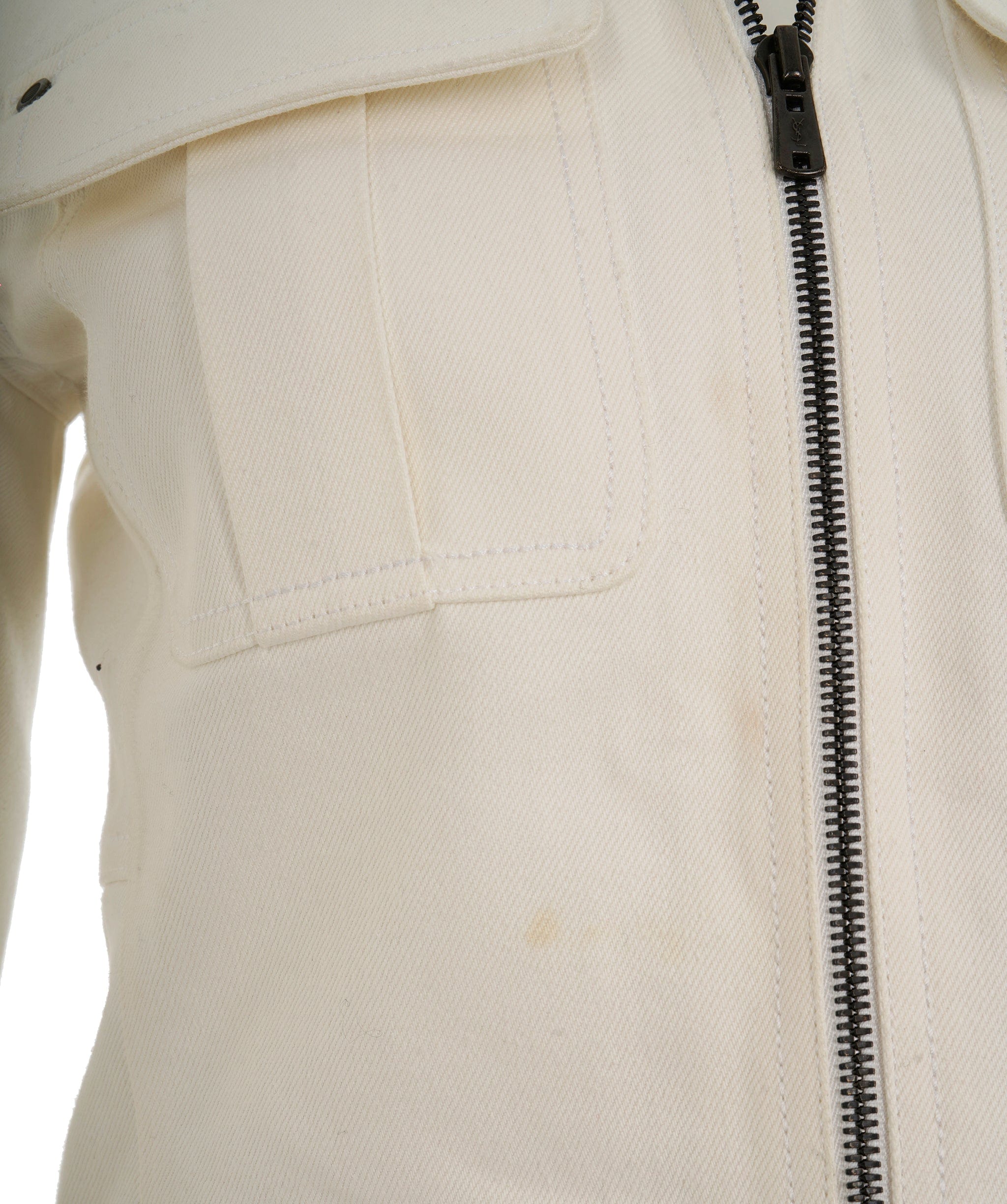 Yves Saint Laurent Yves Saint Laurent Vintage White Denim Military Jacket AKL0062