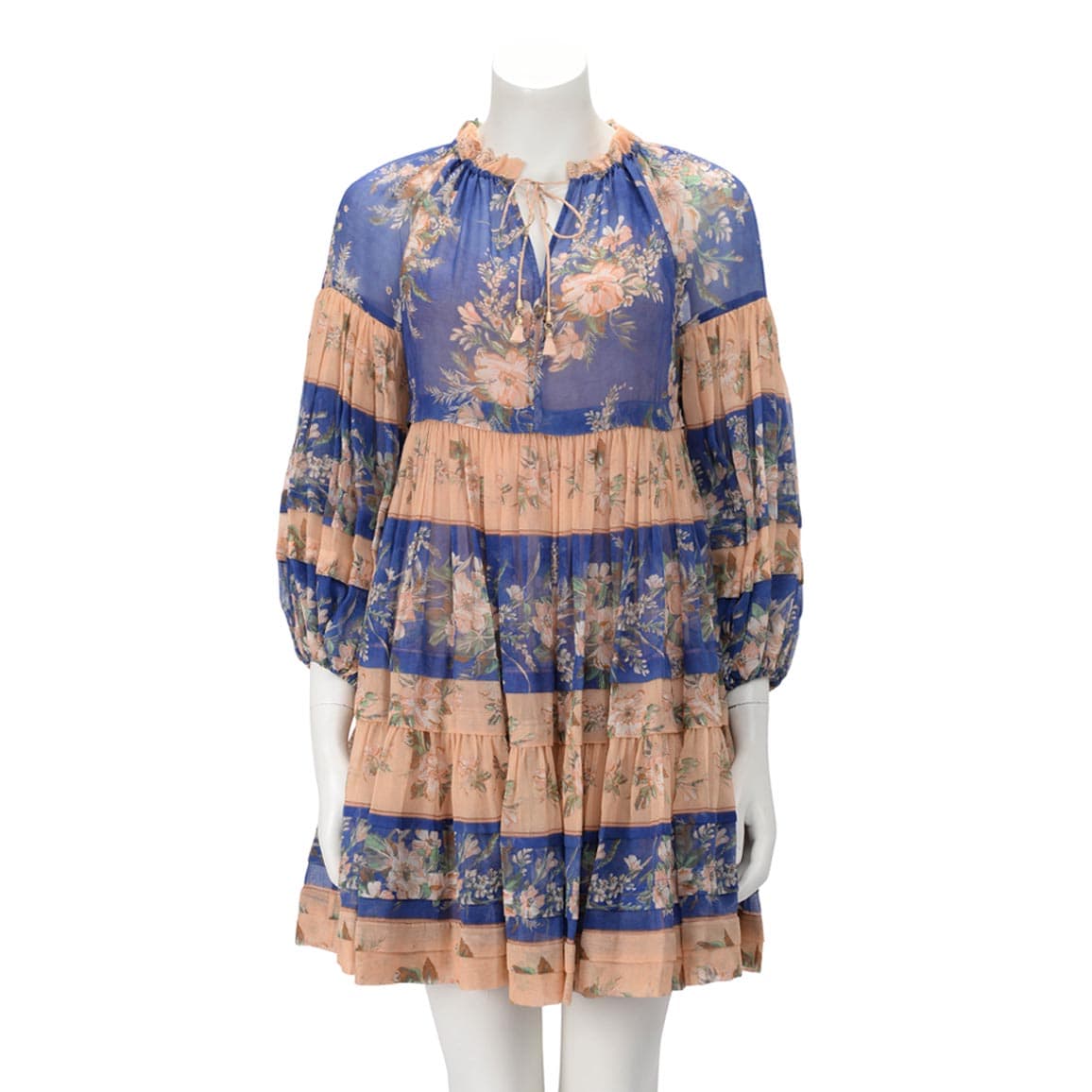 Zimmermann Zimmermann Blue & Pink Moonshine Tuck Mini Dress 0