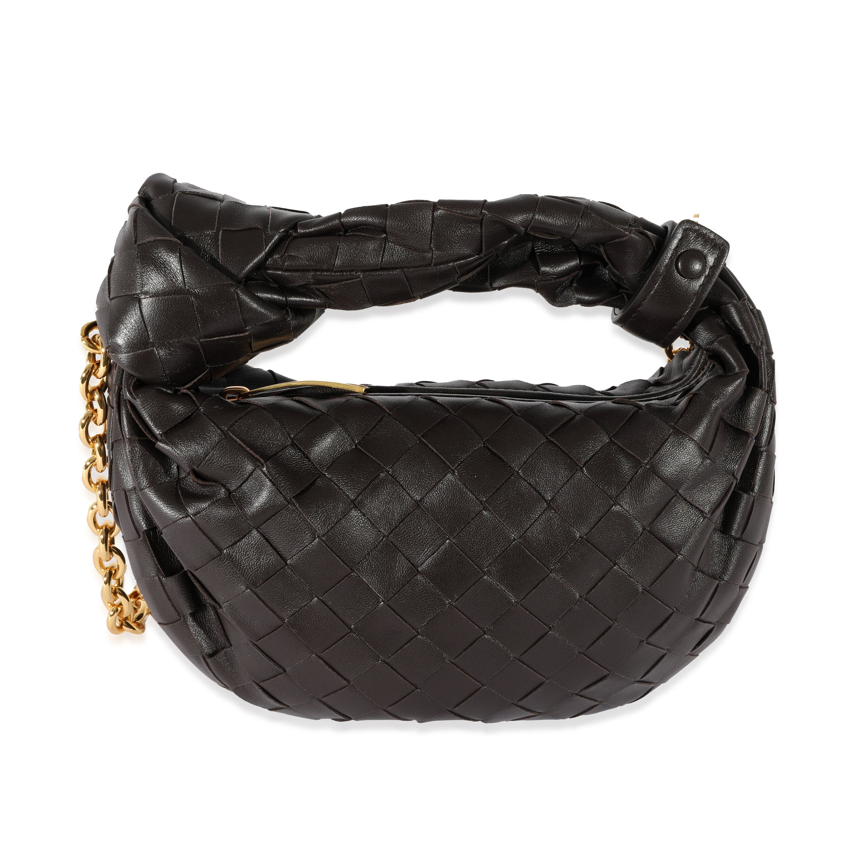 Bottega Veneta - Jodie Black Leather Intrecciato Small Hobo Bag