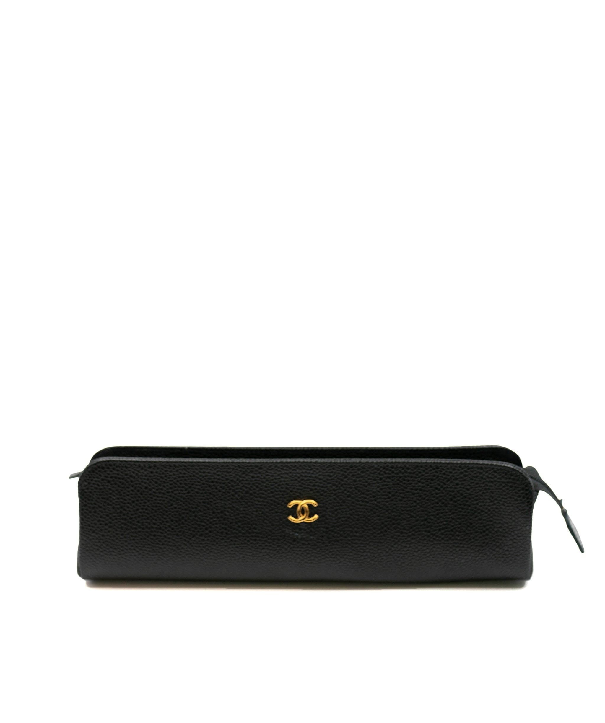 Chanel Black Caviar Pencil Case Holder - AEC1029