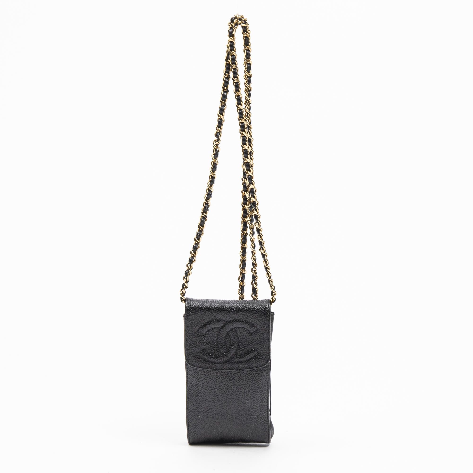 Chanel Caviar Skin Mobile Phone Crossbody Bag AWL1445