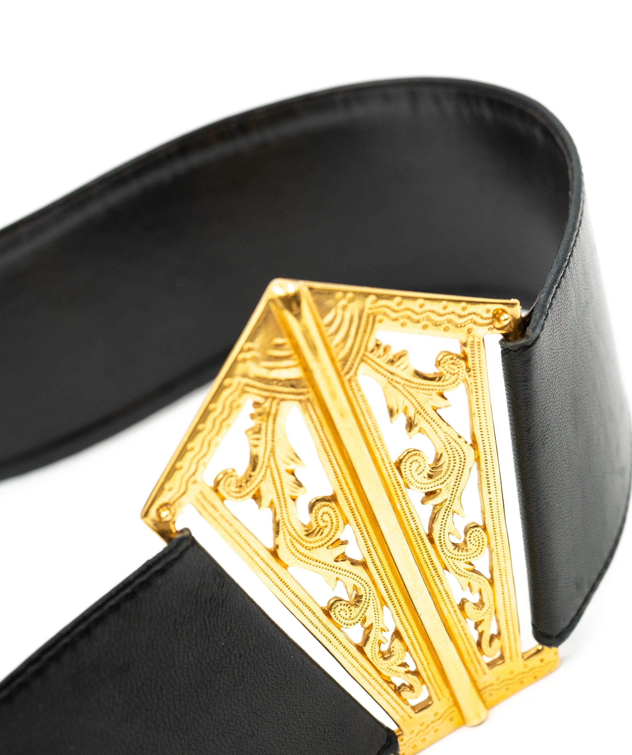 Chanel Vintage Chanel Black Leather Belt - AWL3398