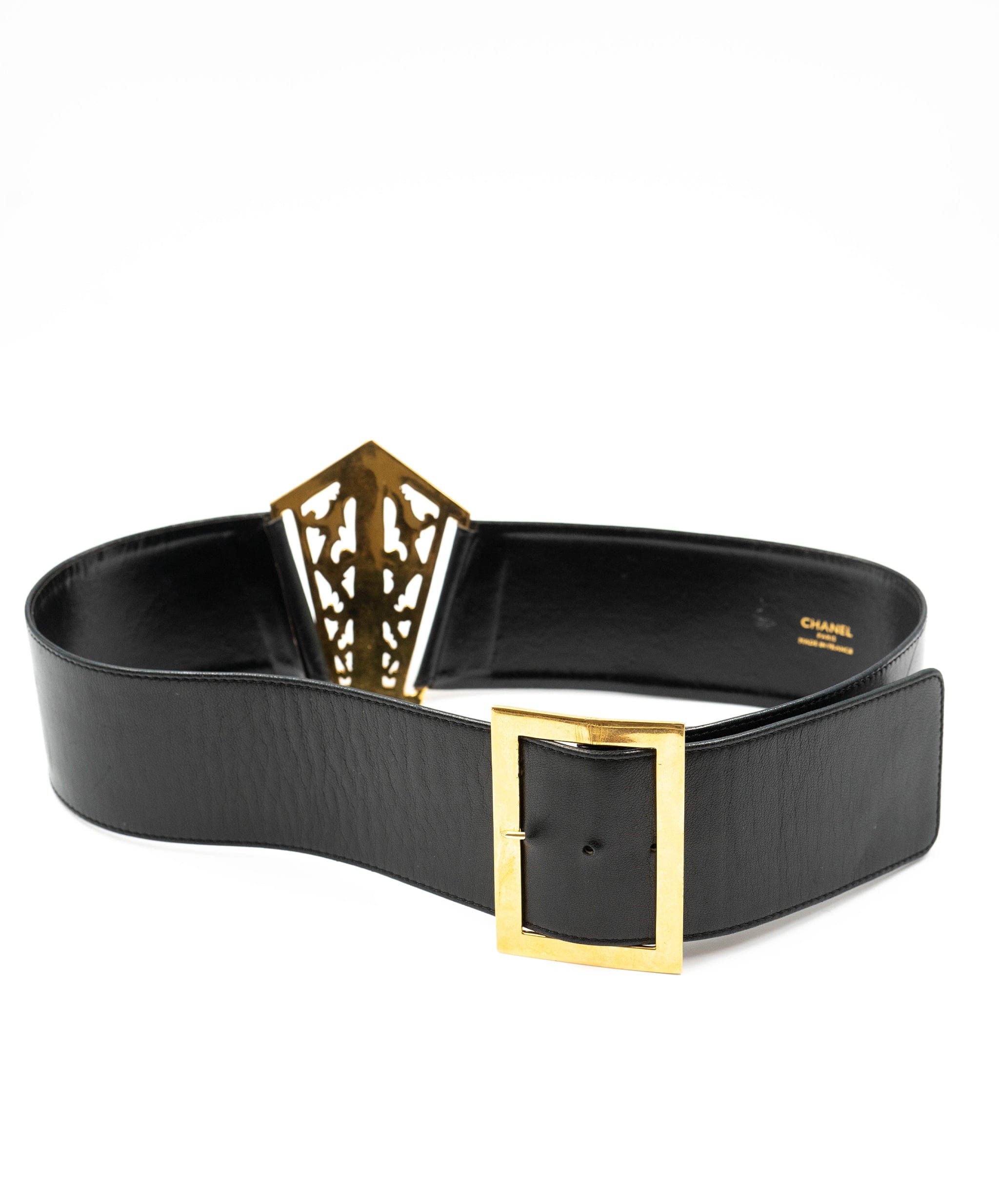 Chanel Vintage Chanel Black Leather Belt - AWL3398