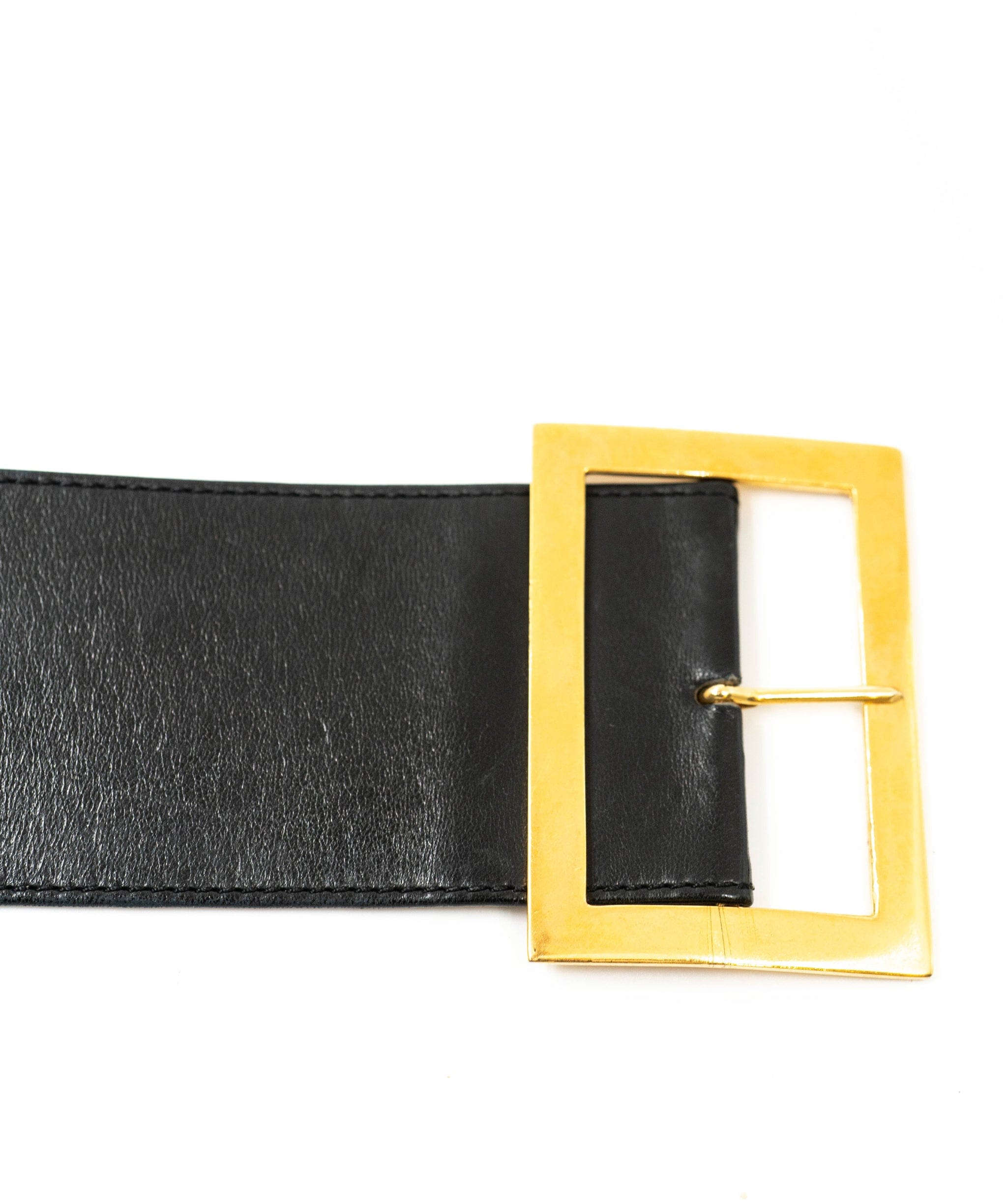 Chanel Vintage Chanel Black Leather Belt - AWL3398