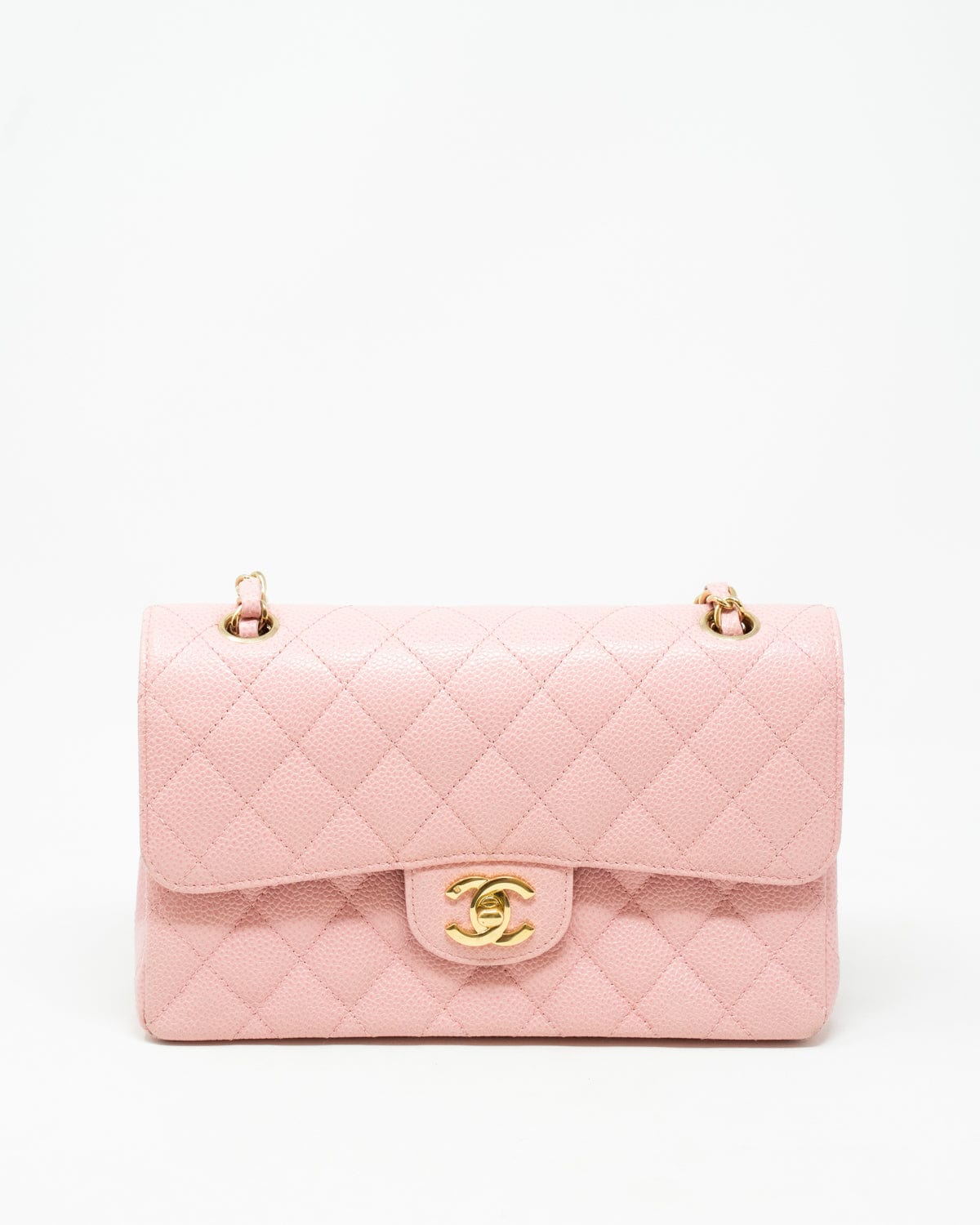 RARE🌸 CHANEL Small Rose Pink Business Affinity Flap Bag Quilted Caviar  Gold HW