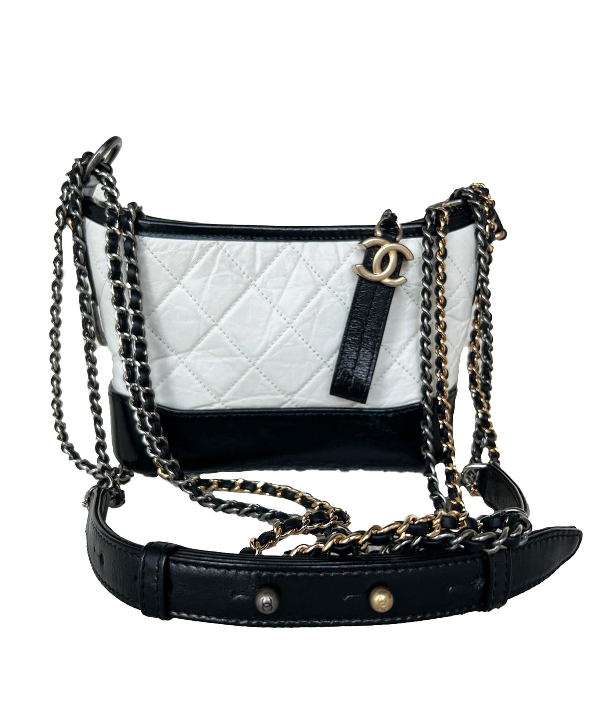 Chanel Gabrielle Bag Small - Blk & Wht