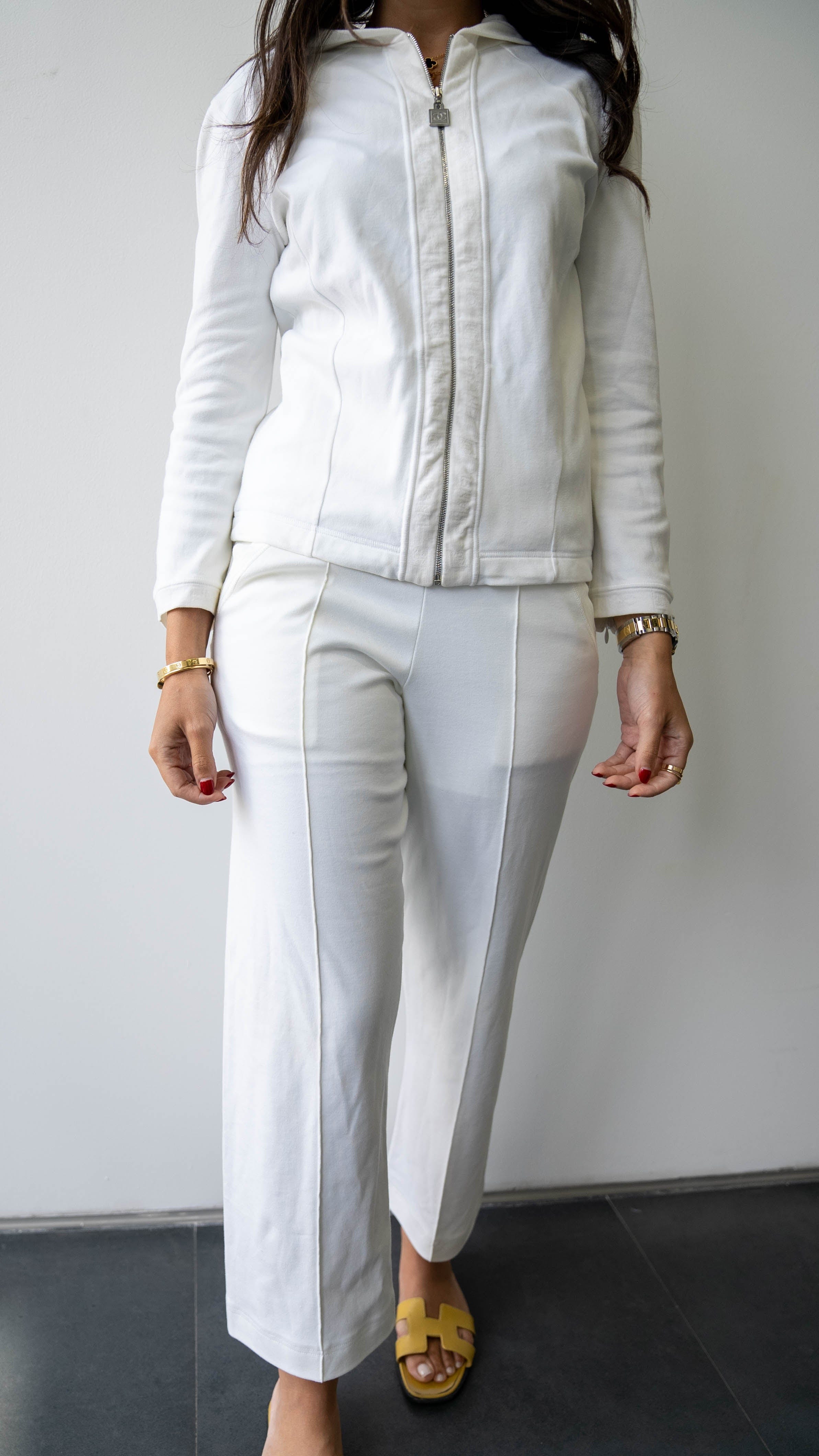 Chanel Chanel 06P Logo Hoodie Pants Set White ASL3791