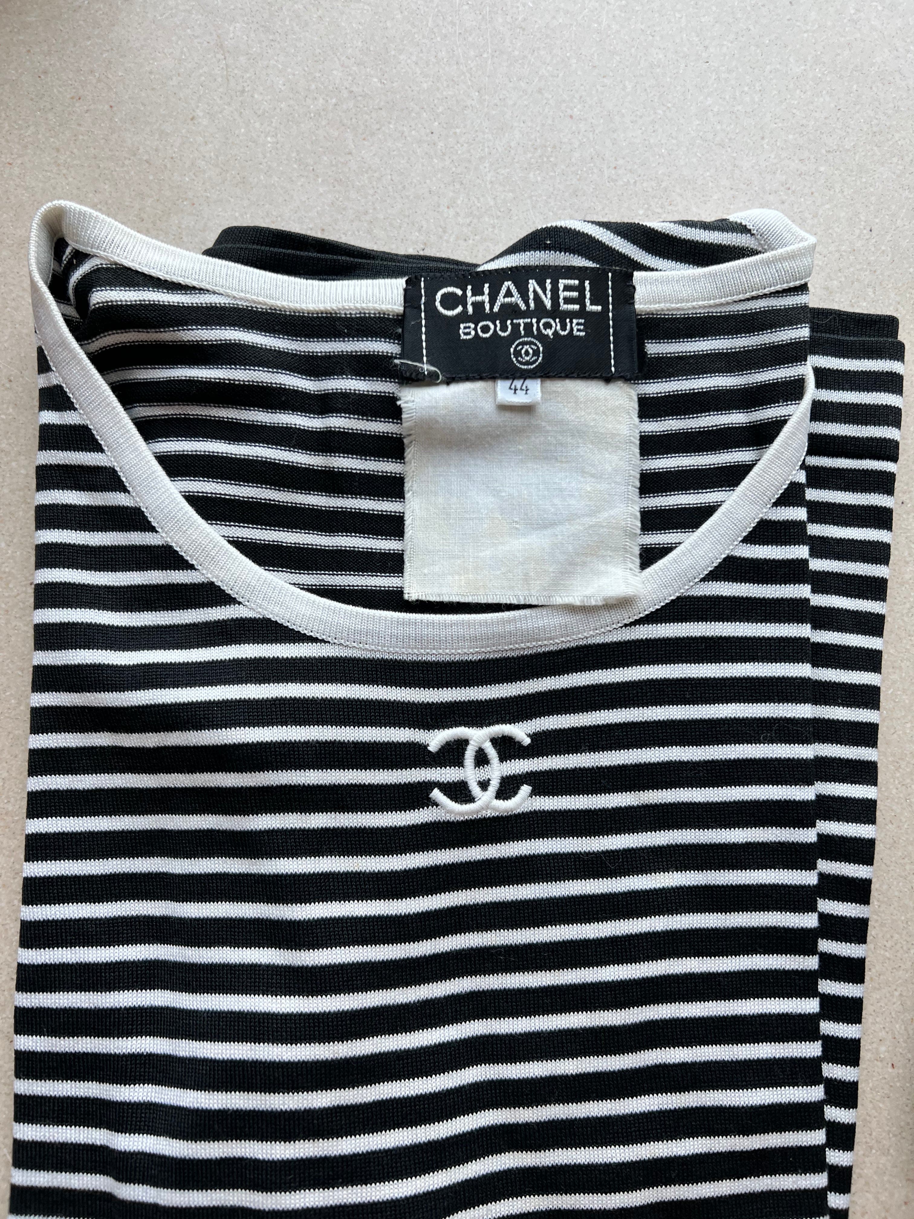 Chanel striped t sales shirt