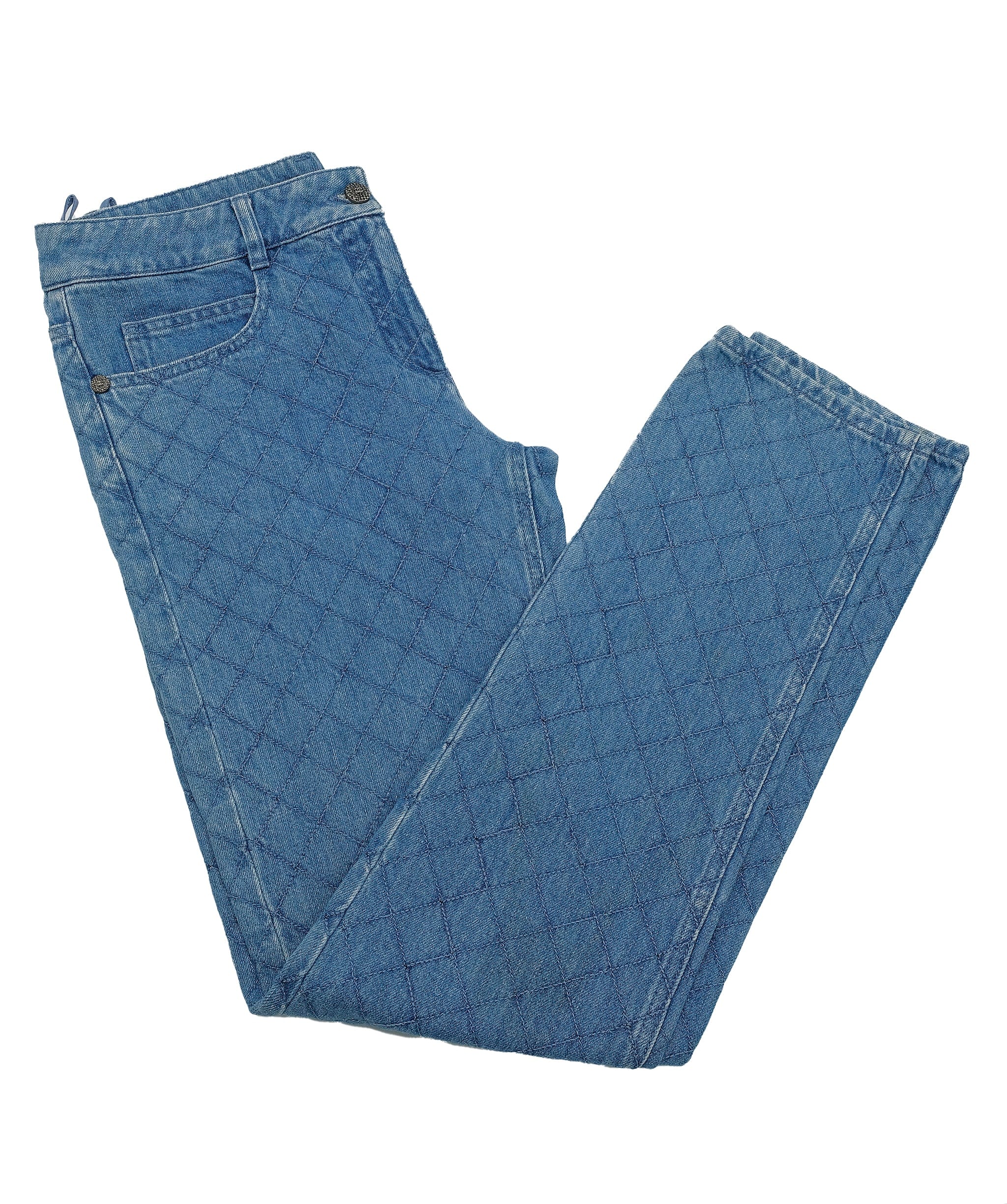 let's do it Governor Tyranny Chanel Denim Diamond Quilted Jeans REC1220 – LuxuryPromise