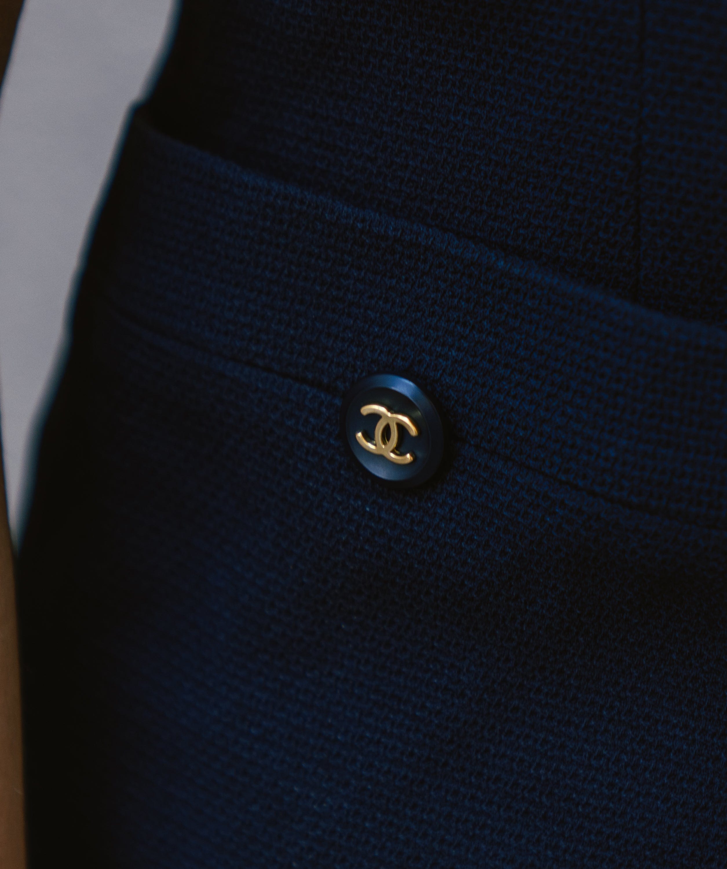 Chanel Chanel Vintage Dress CC Buttons Navy ASL3963