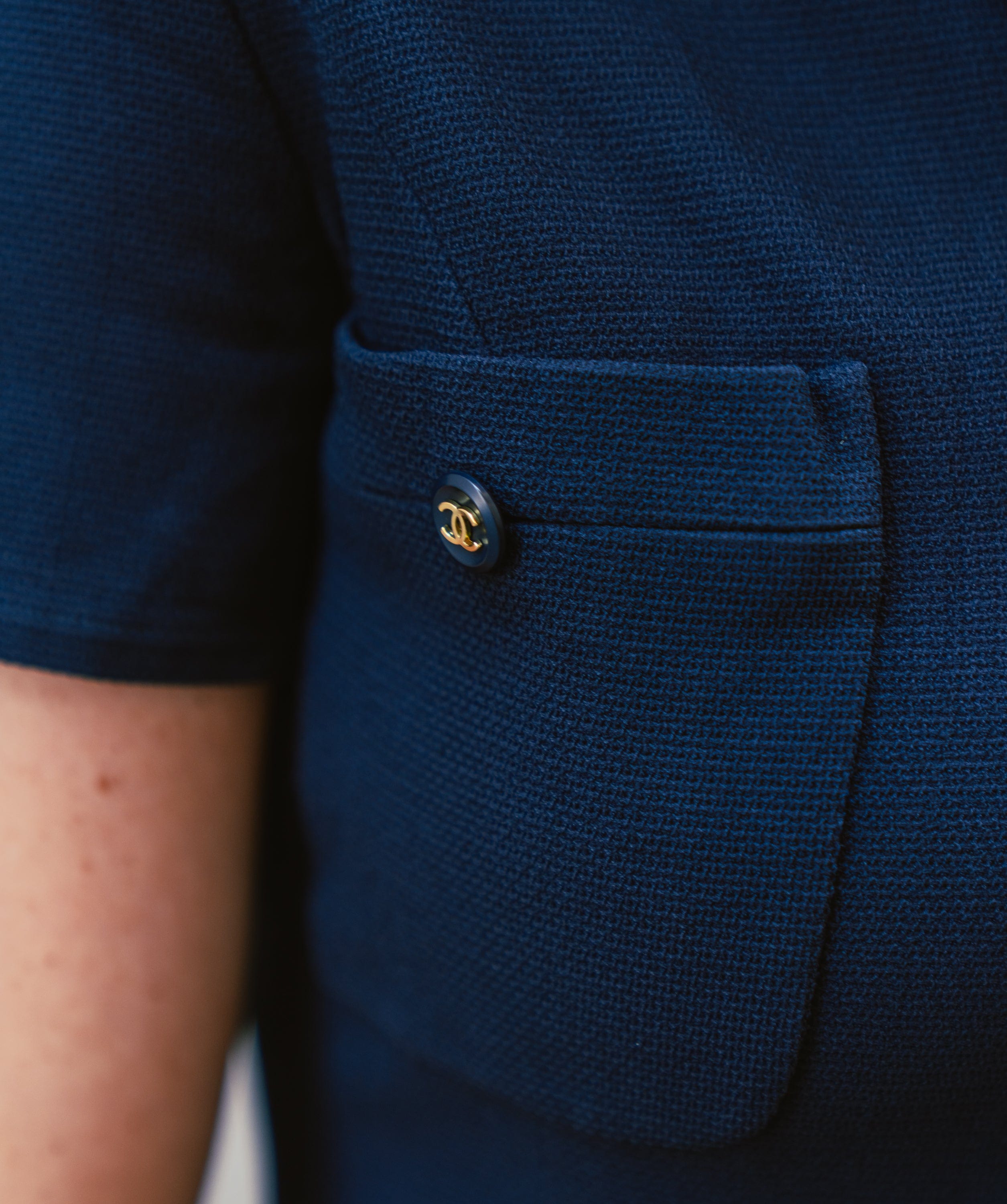 Chanel Chanel Vintage Dress CC Buttons Navy ASL3963