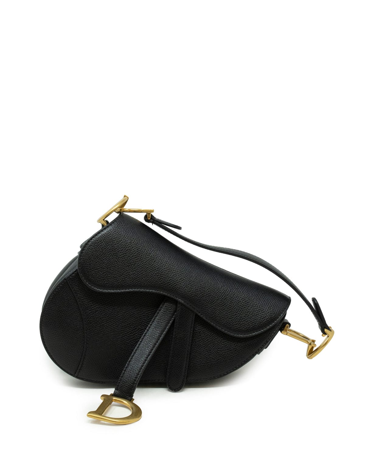 Mini Saddle Bag Black Grained Calfskin