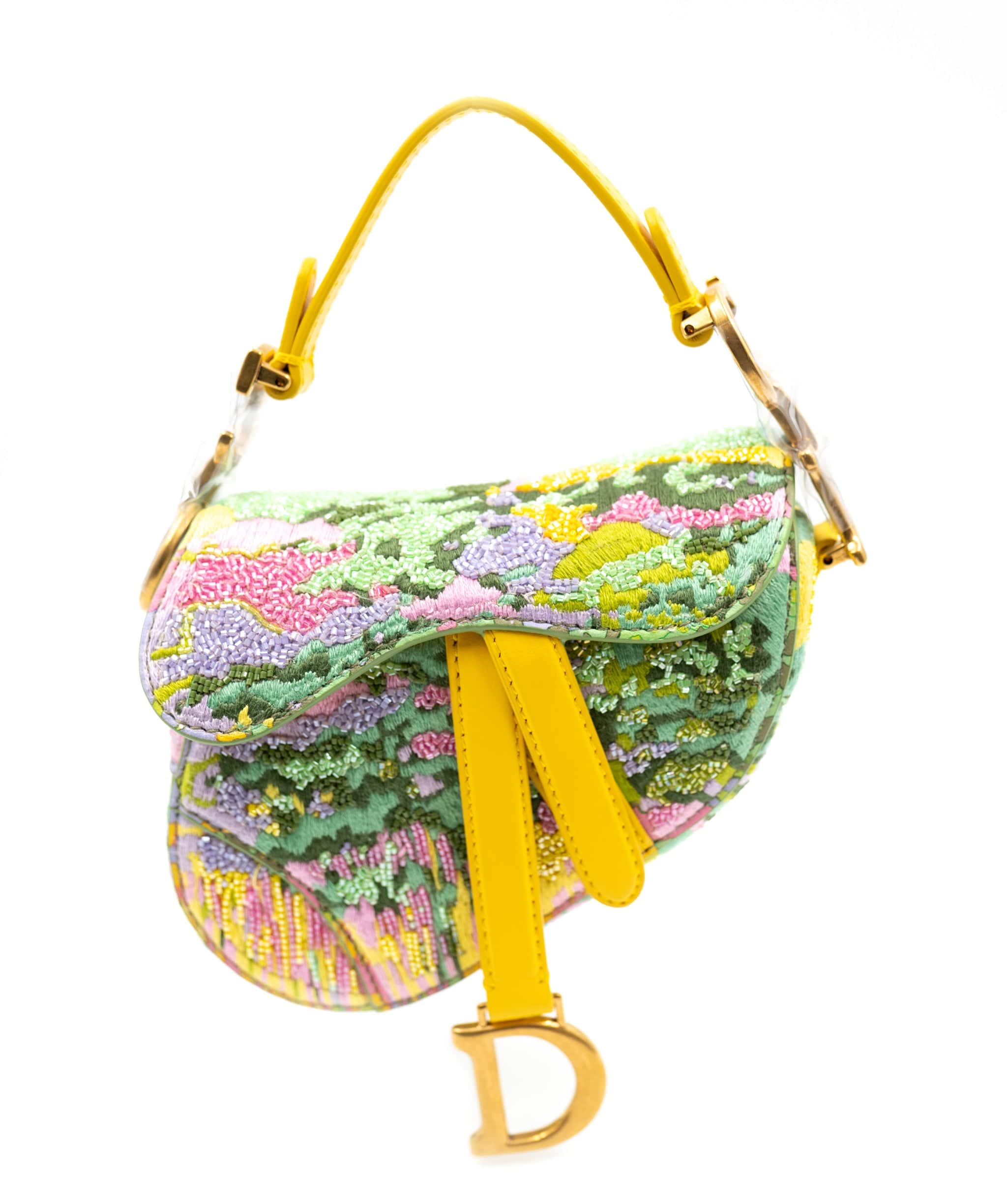 Christian Dior Mini Saddle Bag in Fringed Embroidered Canvas — UFO No More