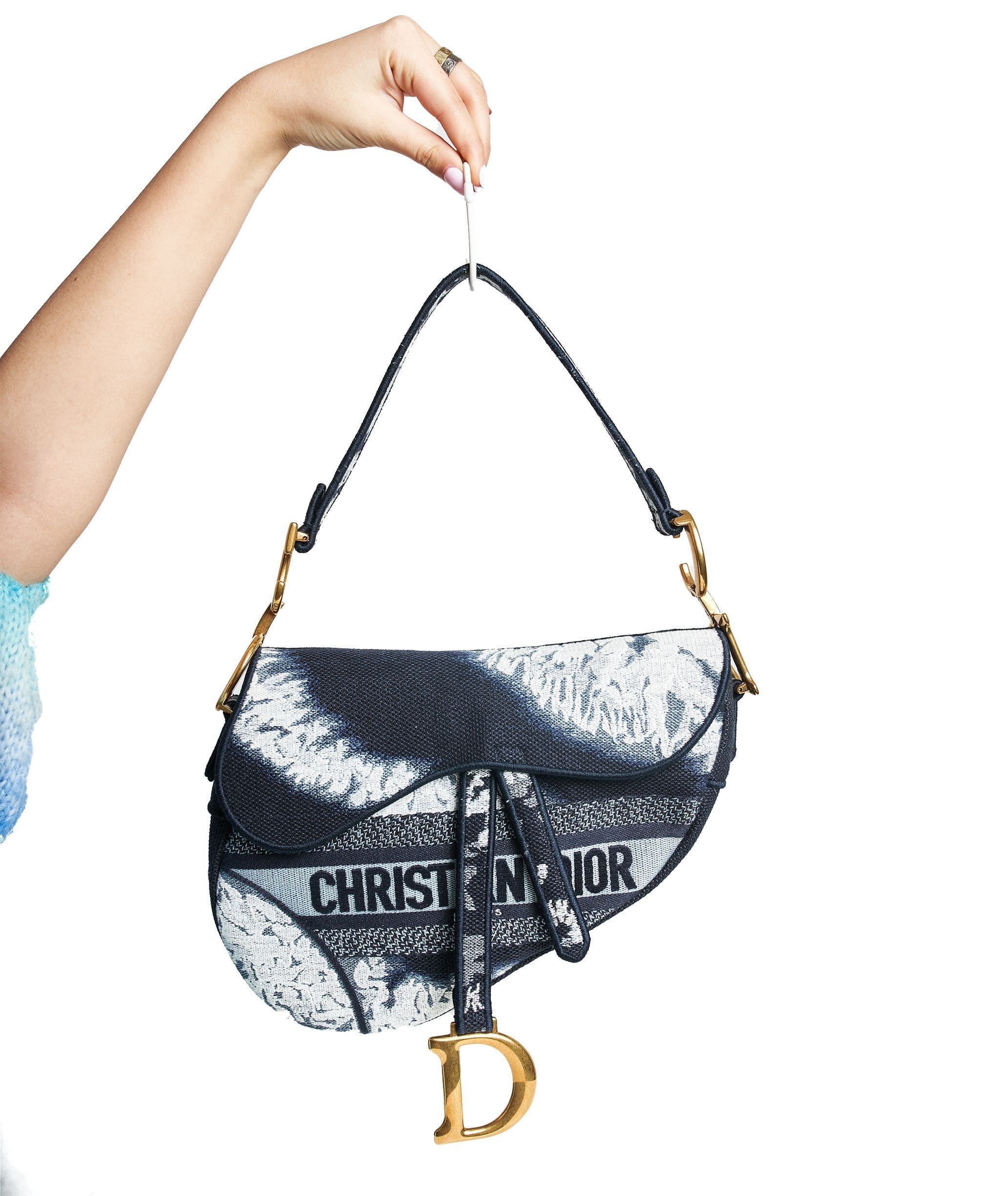 Christian Dior Limited Edition Logo Embroidered Saddle Bag