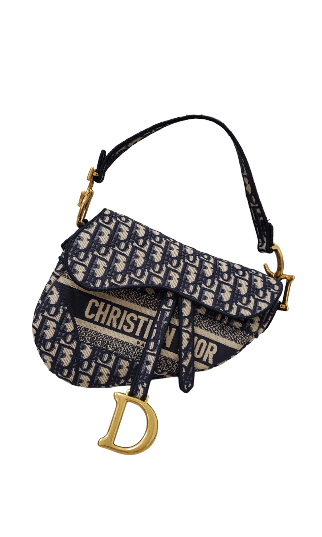 Christian Dior Saddle Bag Blue Oblique SYL1124