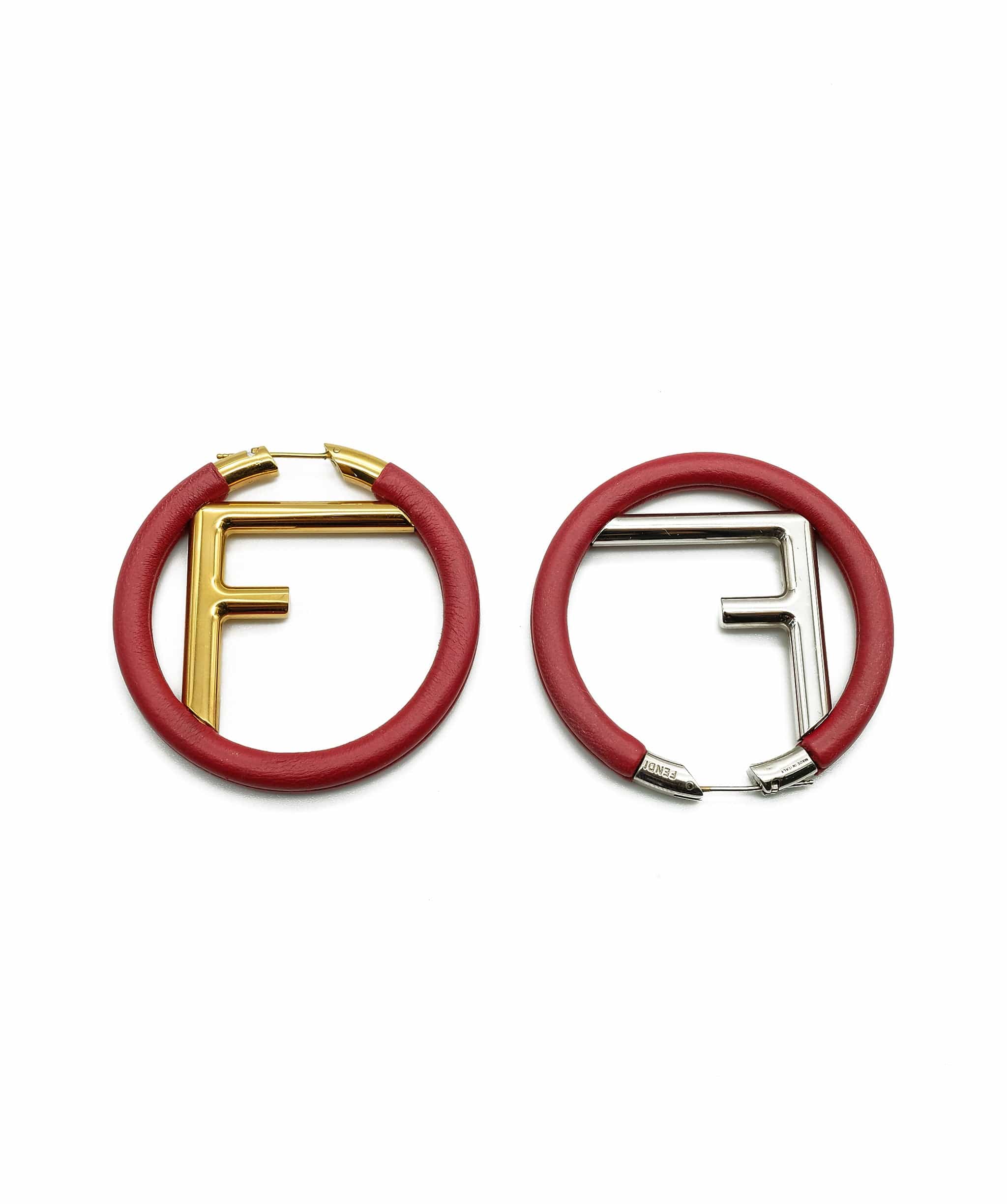 Fendi Logo Leather Hoop Earrings RJC1504 – LuxuryPromise