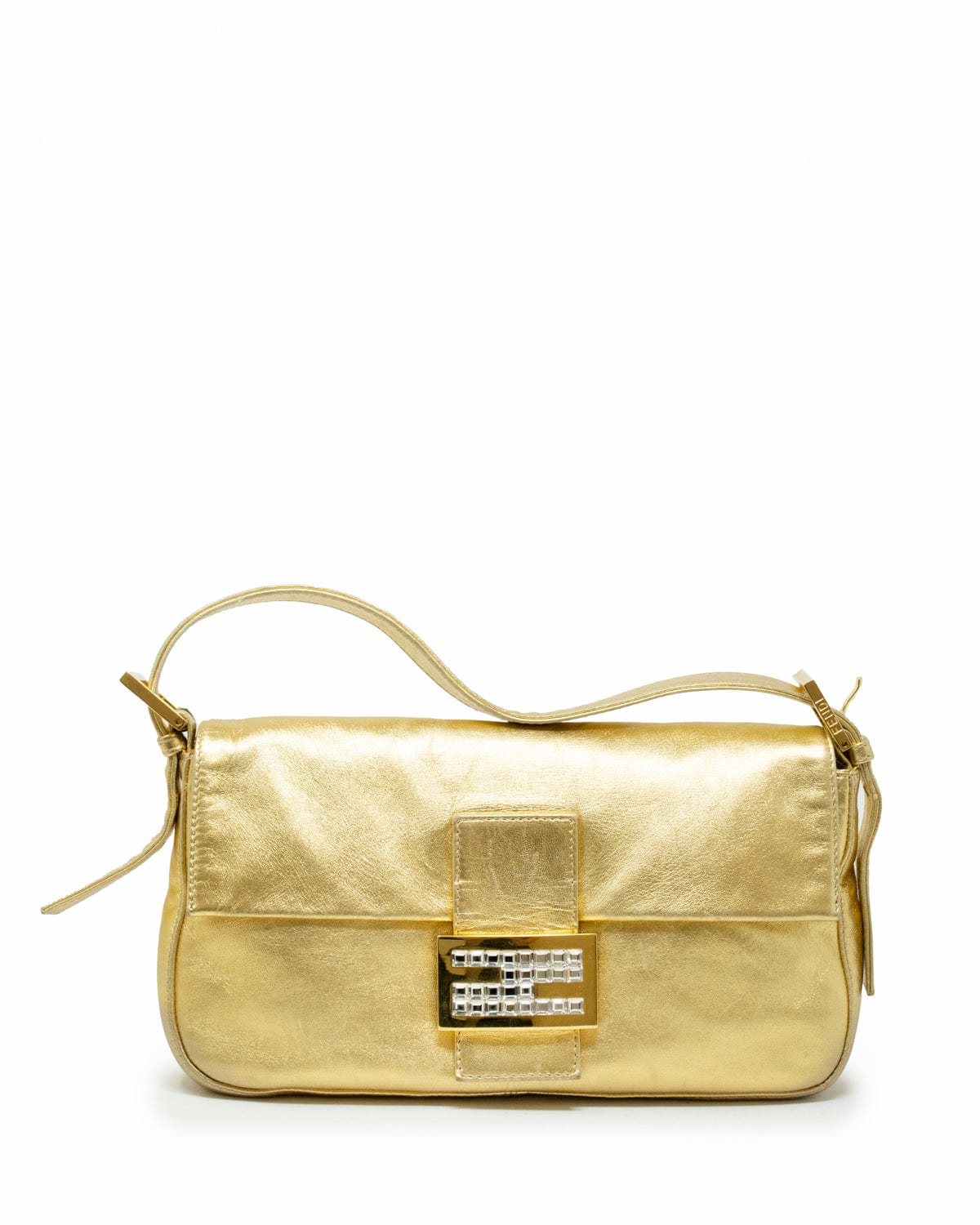 Baguette glitter handbag Fendi Gold in Glitter - 36245745