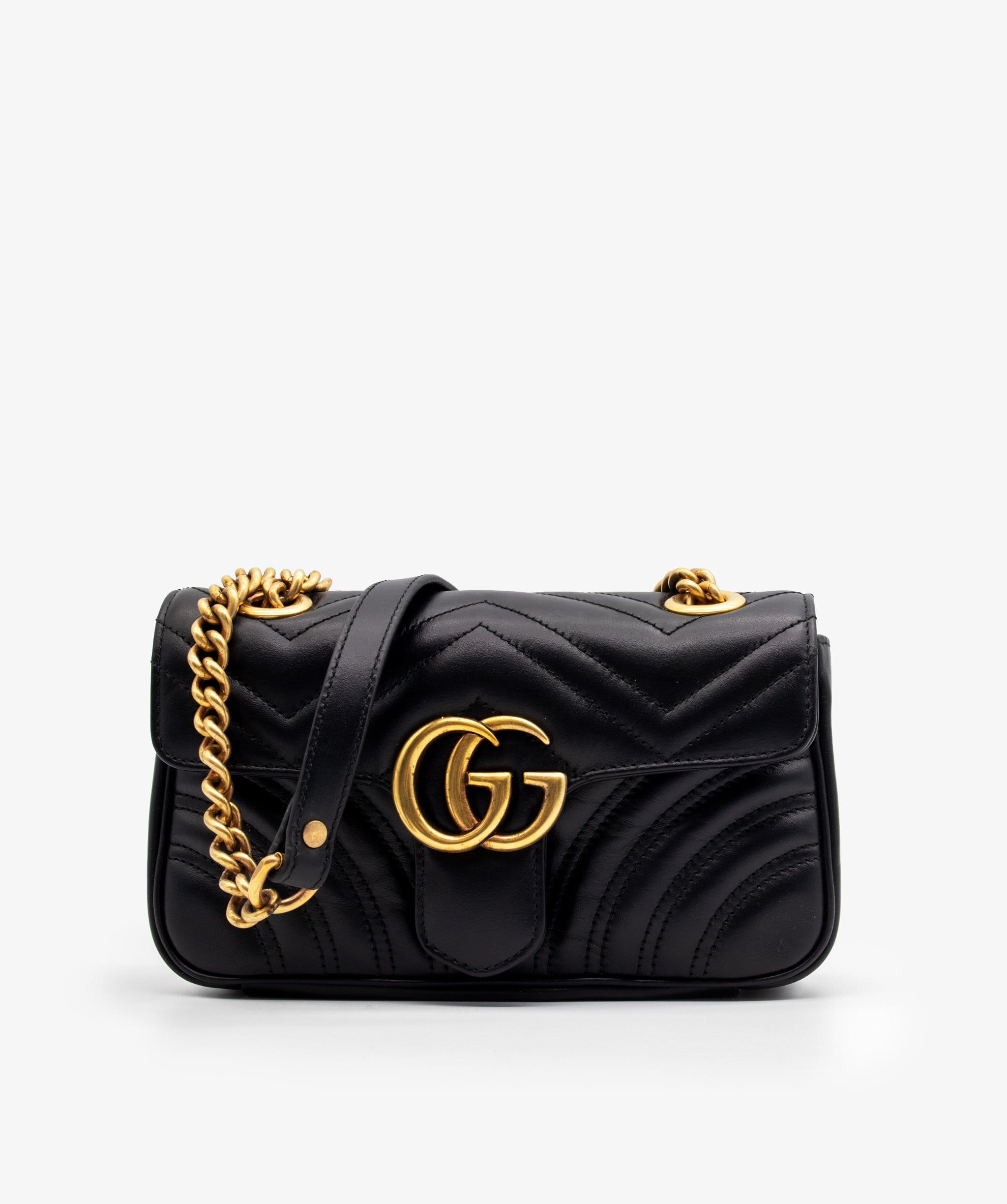 Pochette Gucci GG Marmont in pelle matelassè nera - Gaja Refashion