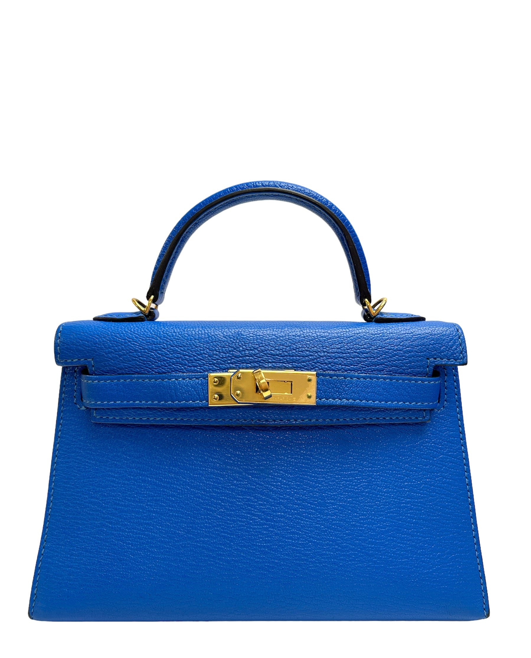 Hermès Hermes Kelly 20 Blue Hydra Chevre GHW #A SKL1351