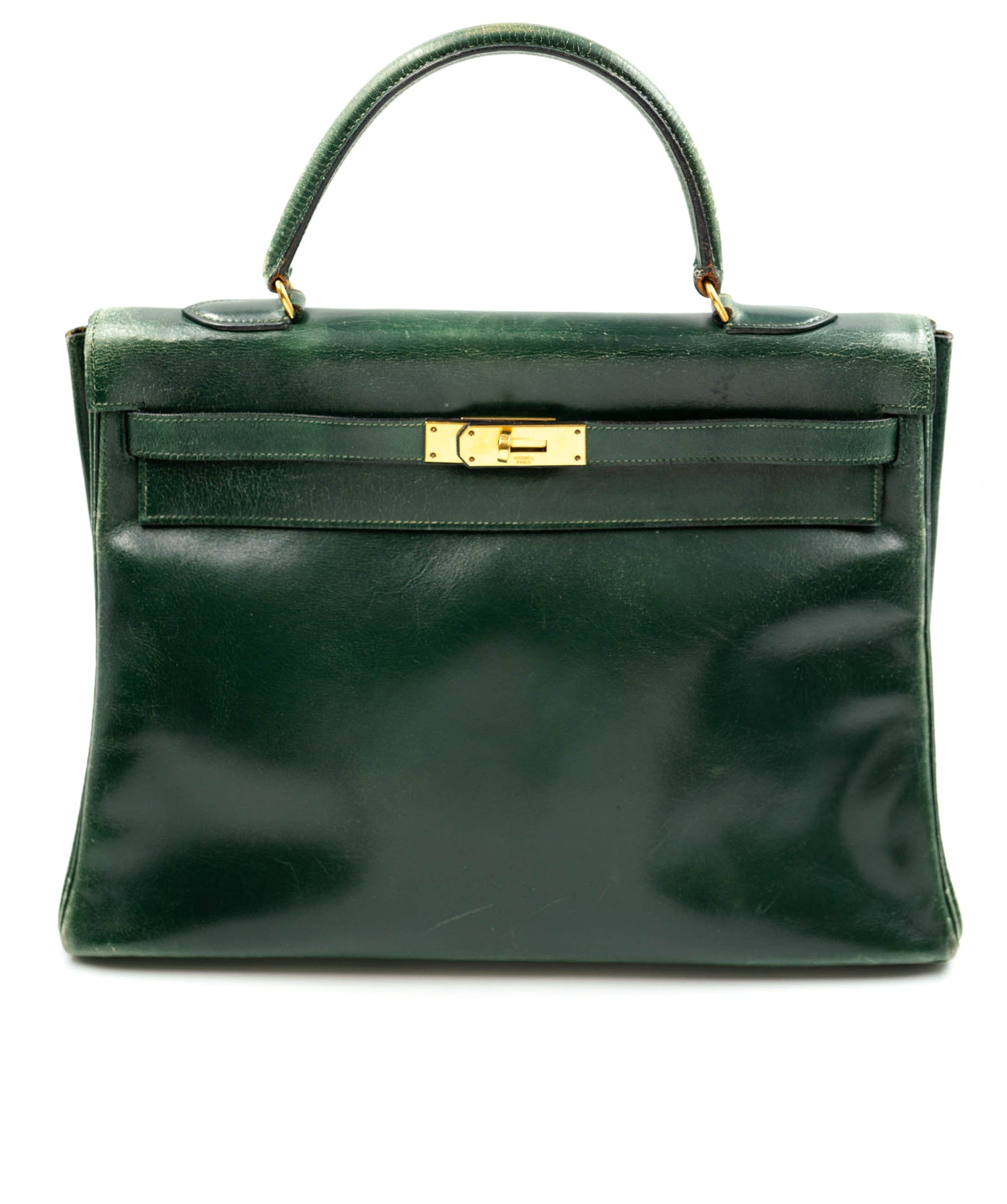 HERMES Box Calf Kelly 28 Vert Fonce 39968