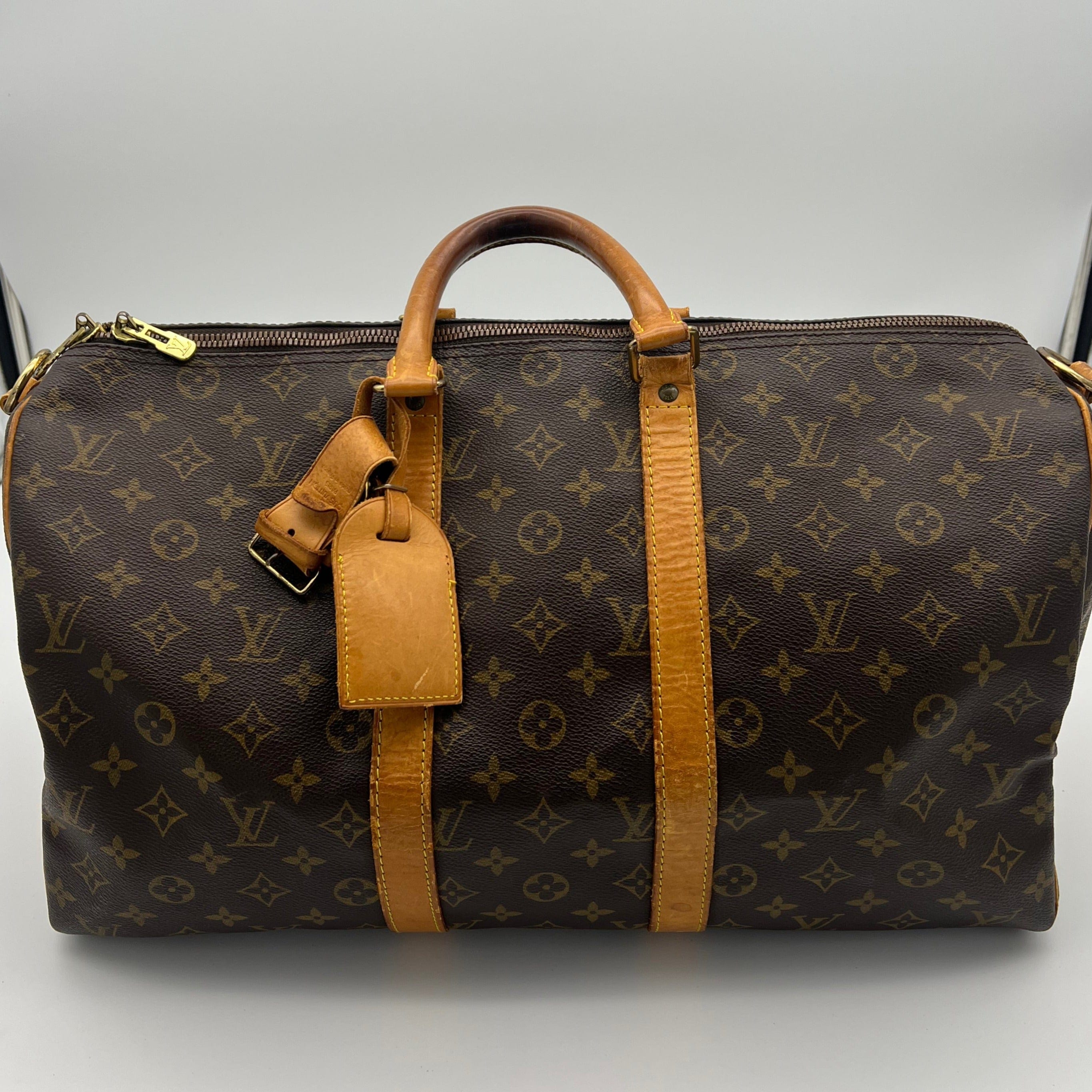 Used Brown Louis Vuitton Monogram Keepall Bandouliere 45 Model