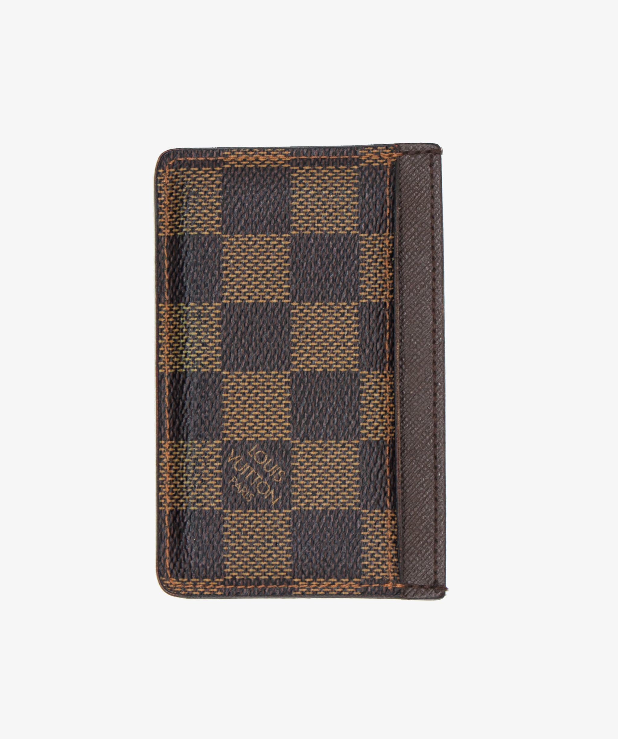 Louis Vuitton Damier Ebene Card Holder Brown For Women