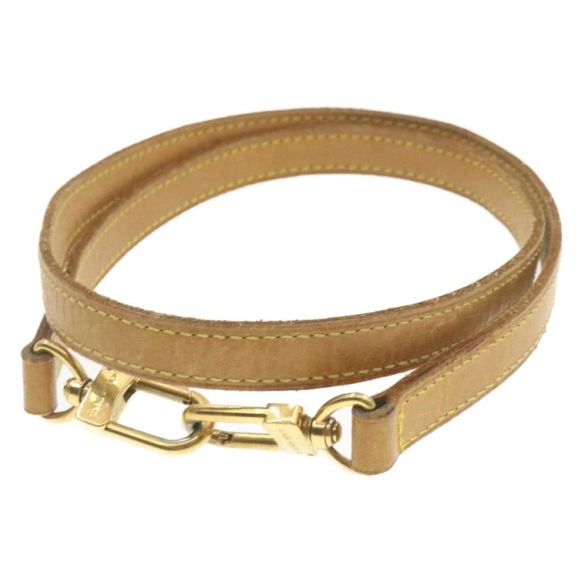 Dark Tan Leather Strap with Yellow Stitching for Louis Vuitton (LV), Coach  & More - .5 Petite Width