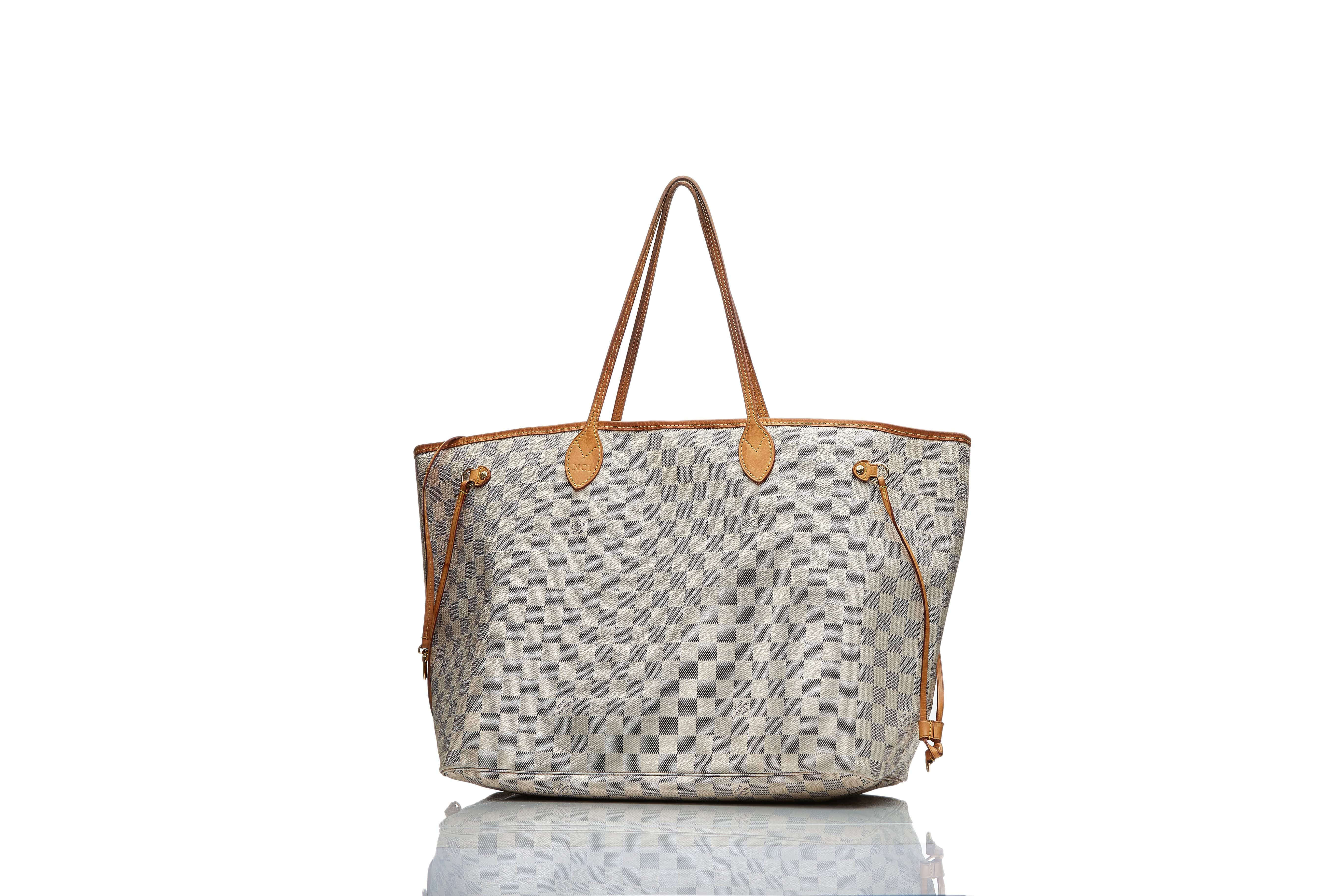 LOUIS VUITTON Calvi Damier Azur Shoulder Bag White