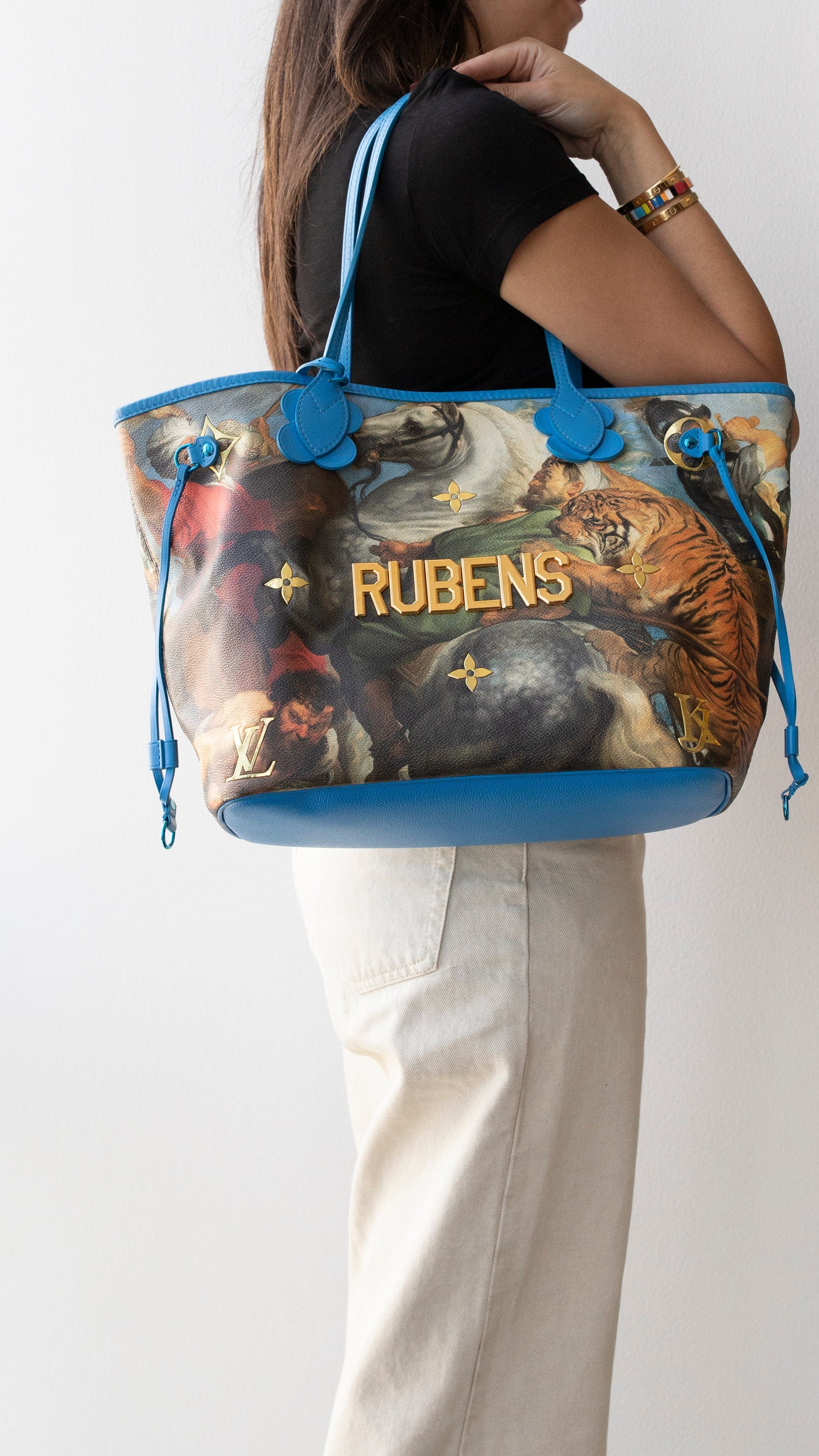 Louis Vuitton Limited Edition Coated Canvas Jeff Koons Rubens Neverfull MM  Bag - Yoogi's Closet