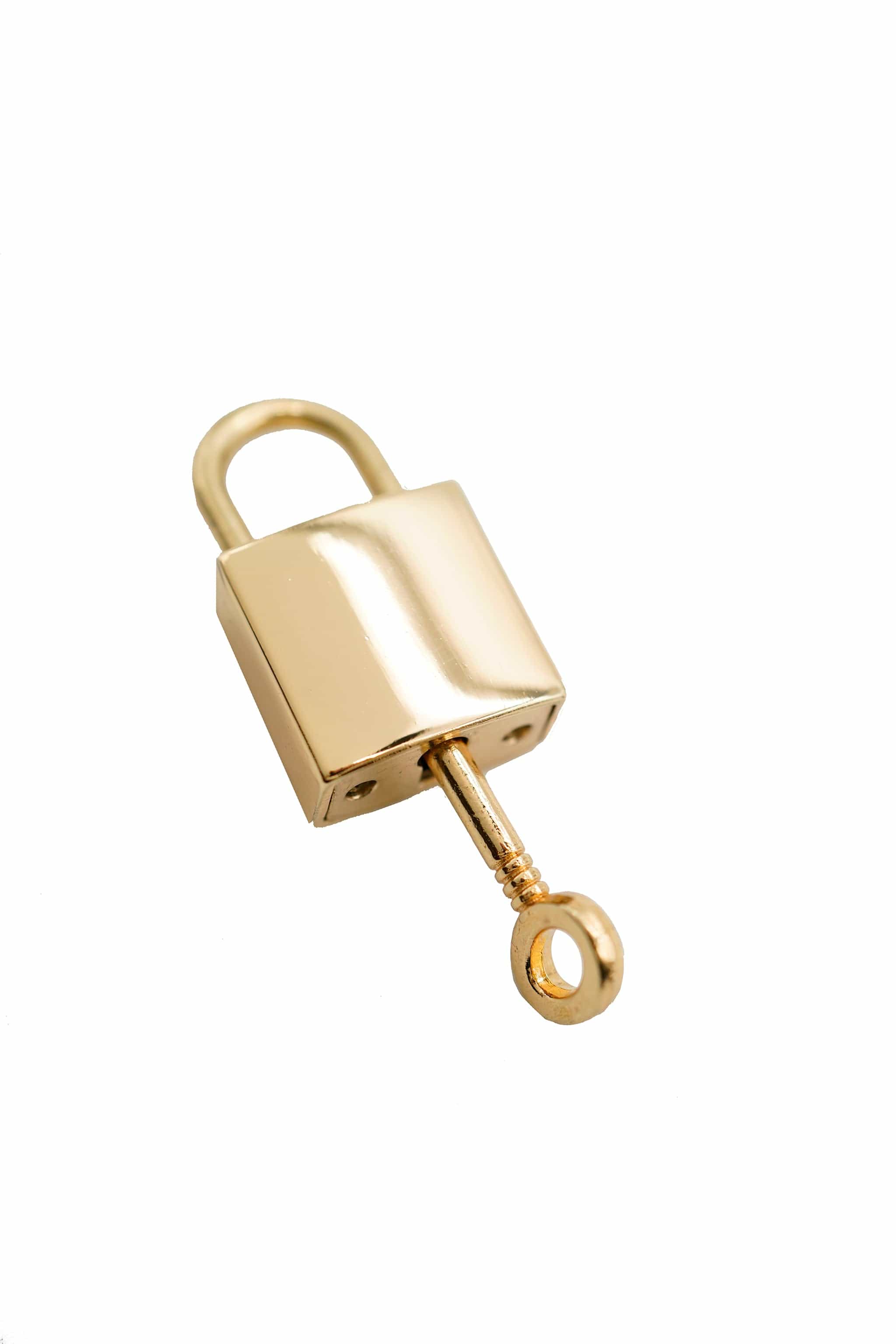 Luxury Promise Luxury Promise Gold Plain Padlock and key