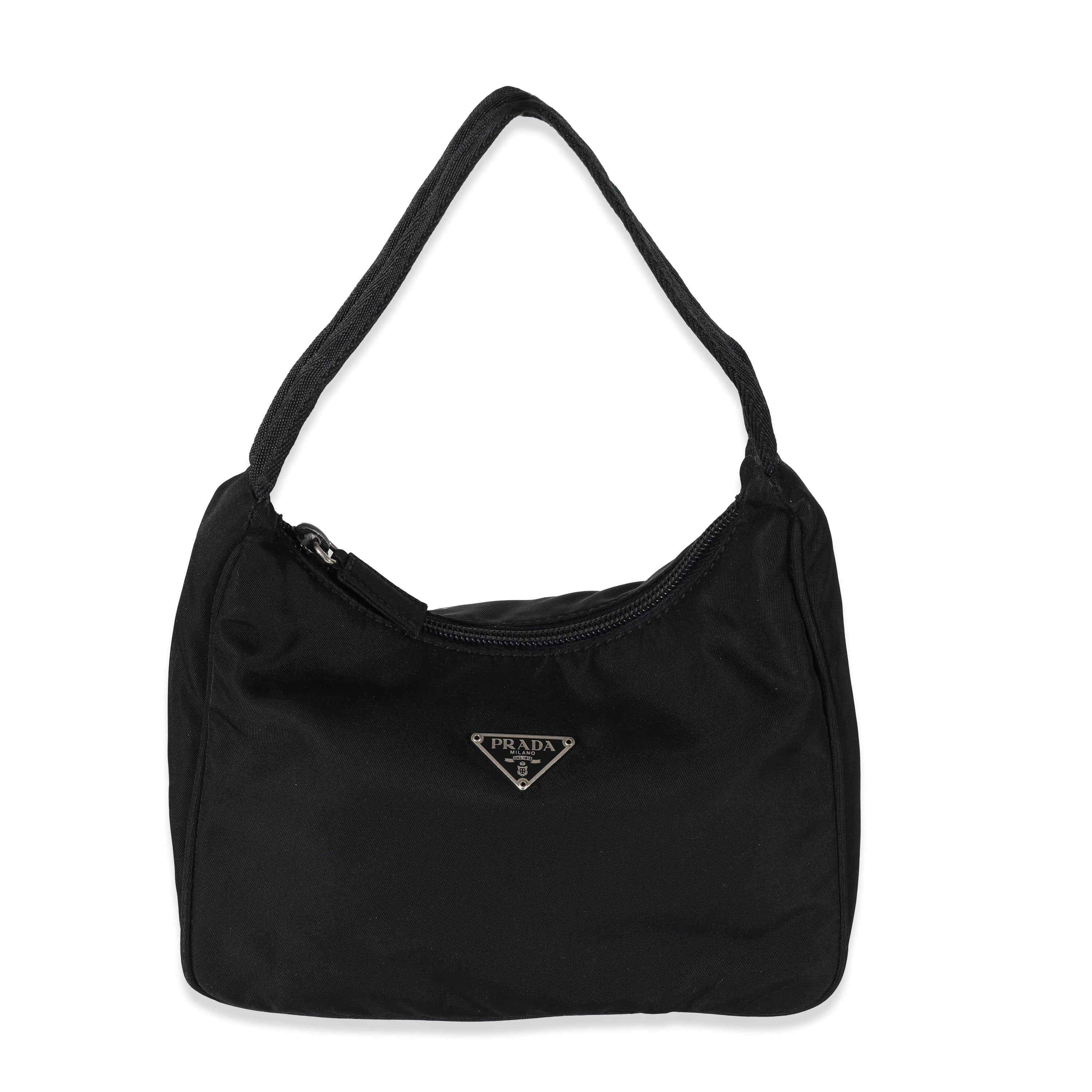 PRADA Tessuto Nylon Pochette Bag Black 796967