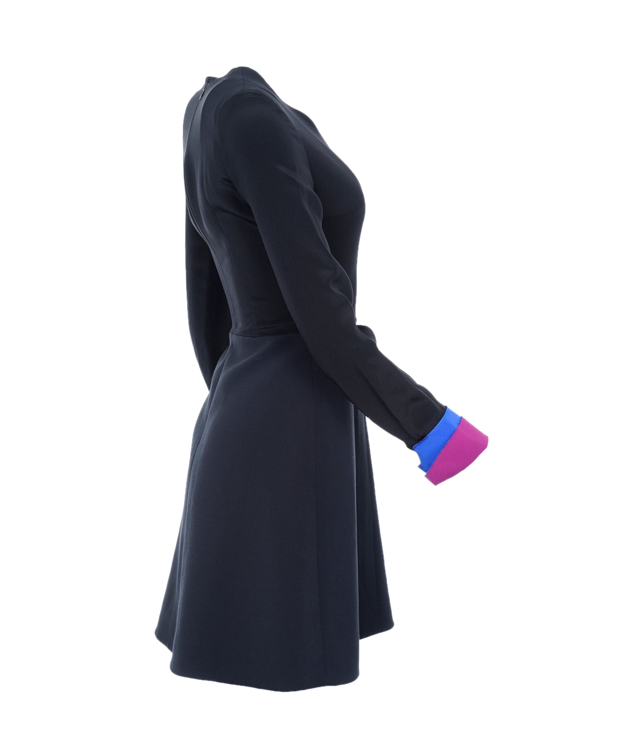 Roksanda Roksanda black and blue sleeves dress, size 8 AEL1128