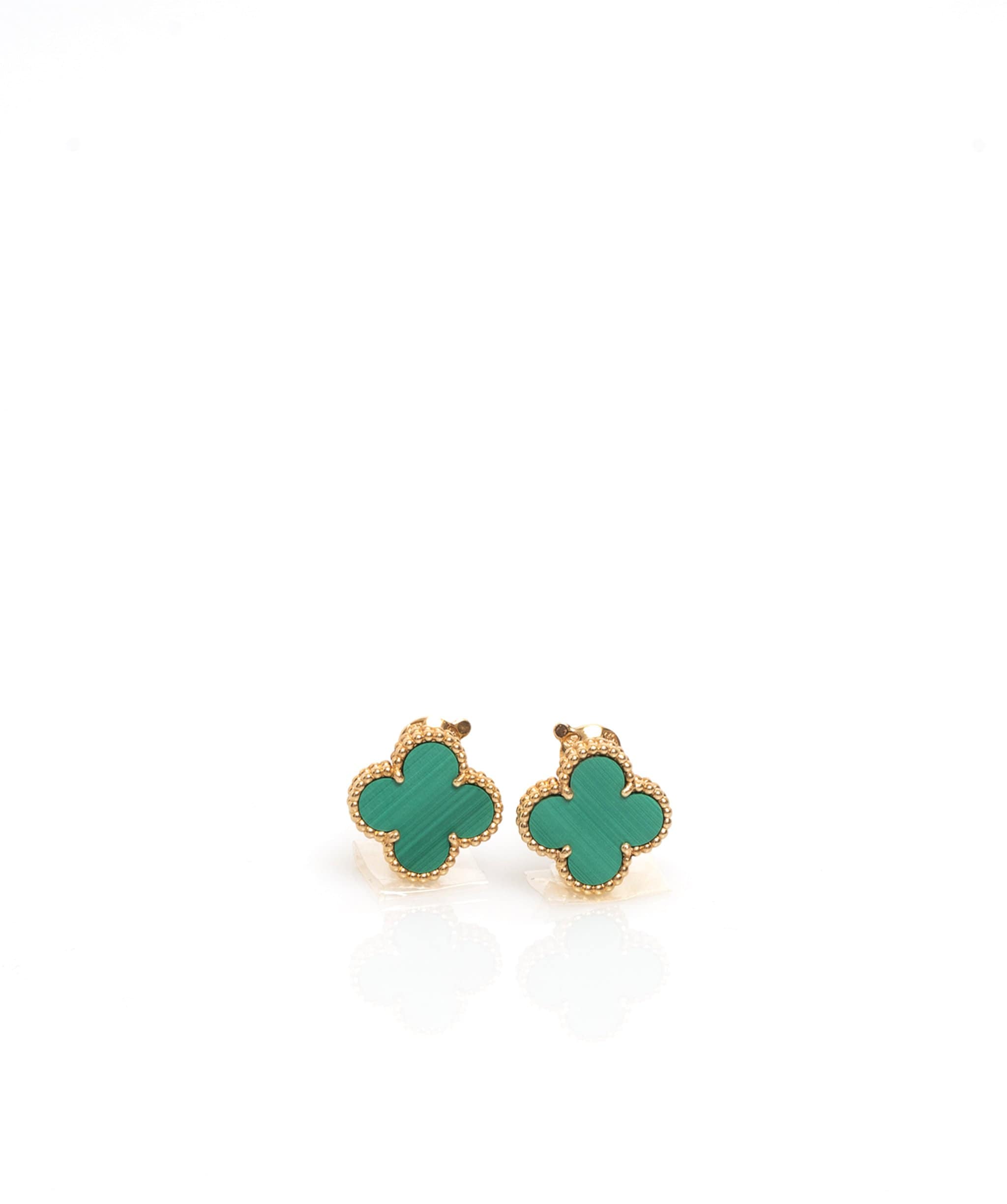 Van Cleef Earrings, Malachite Stone