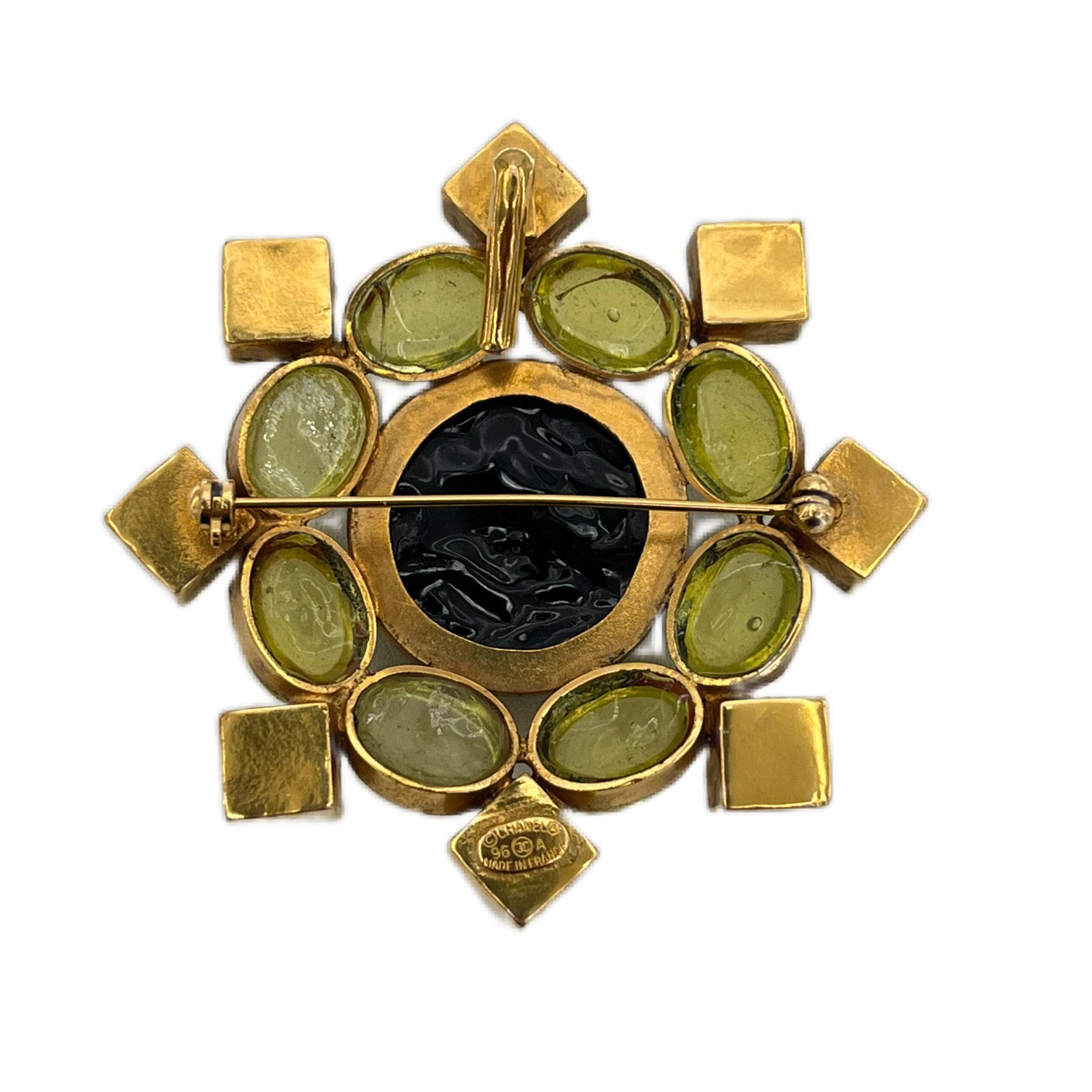 CHANEL VINTAGE BROOCH COLOR STONE ACCESSORY 96A 90211906