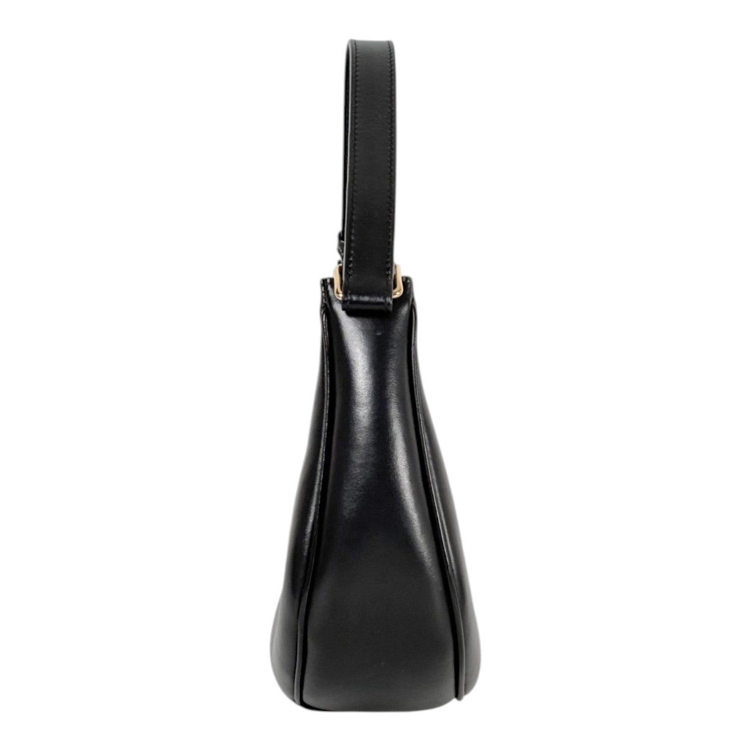 Celine Black Ava Triomphe Hobo Bag in Calfskin