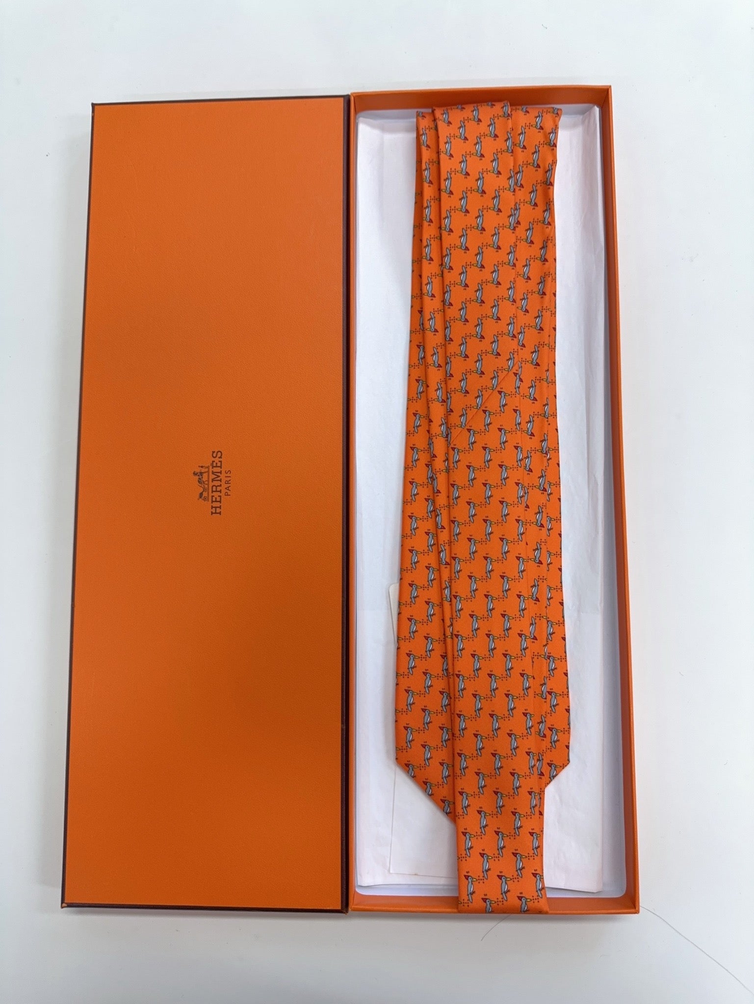 Hermès Twill Tie Orange image 1
