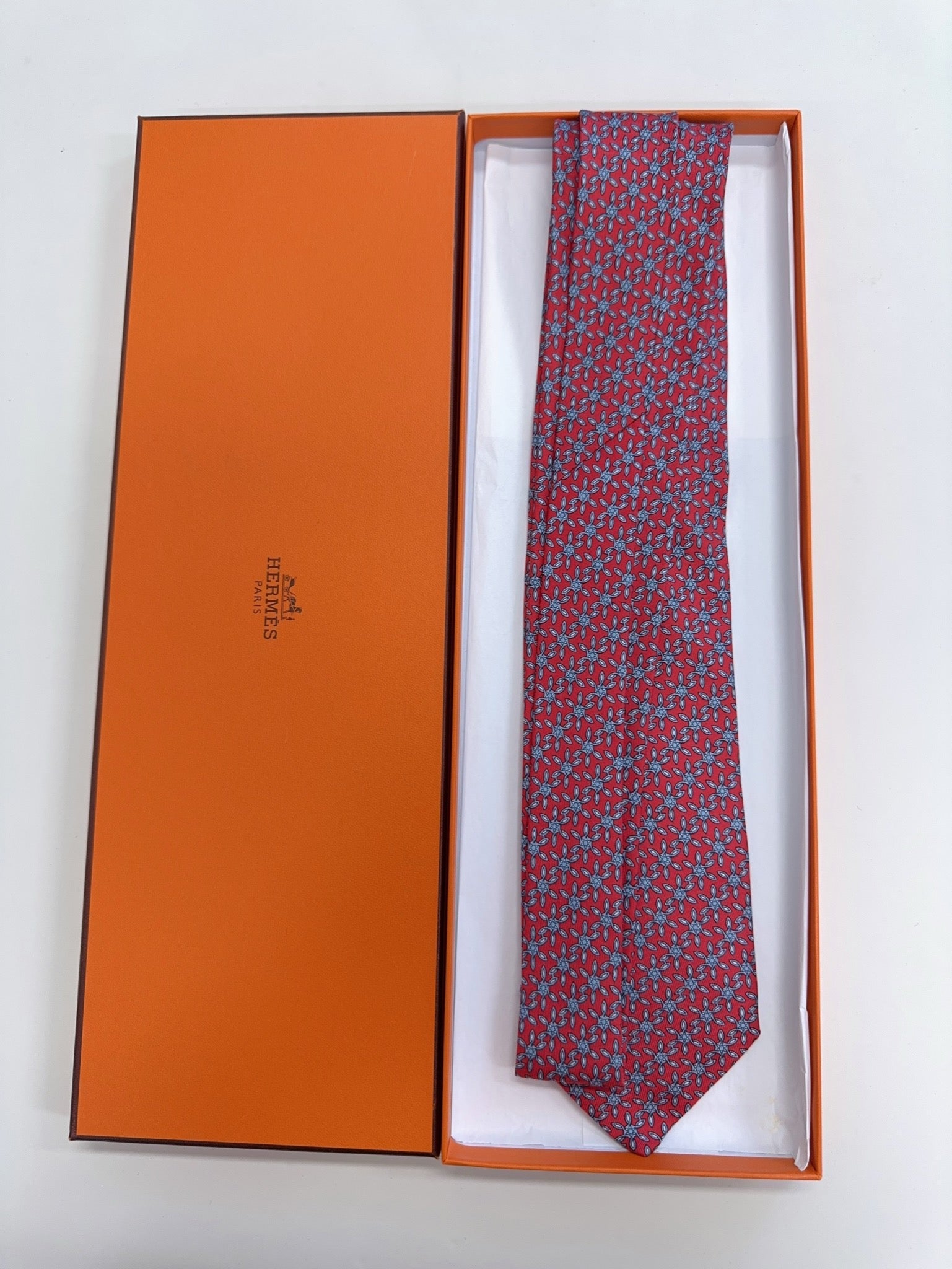 Hermès Twill Tie Rose Bleu image 1
