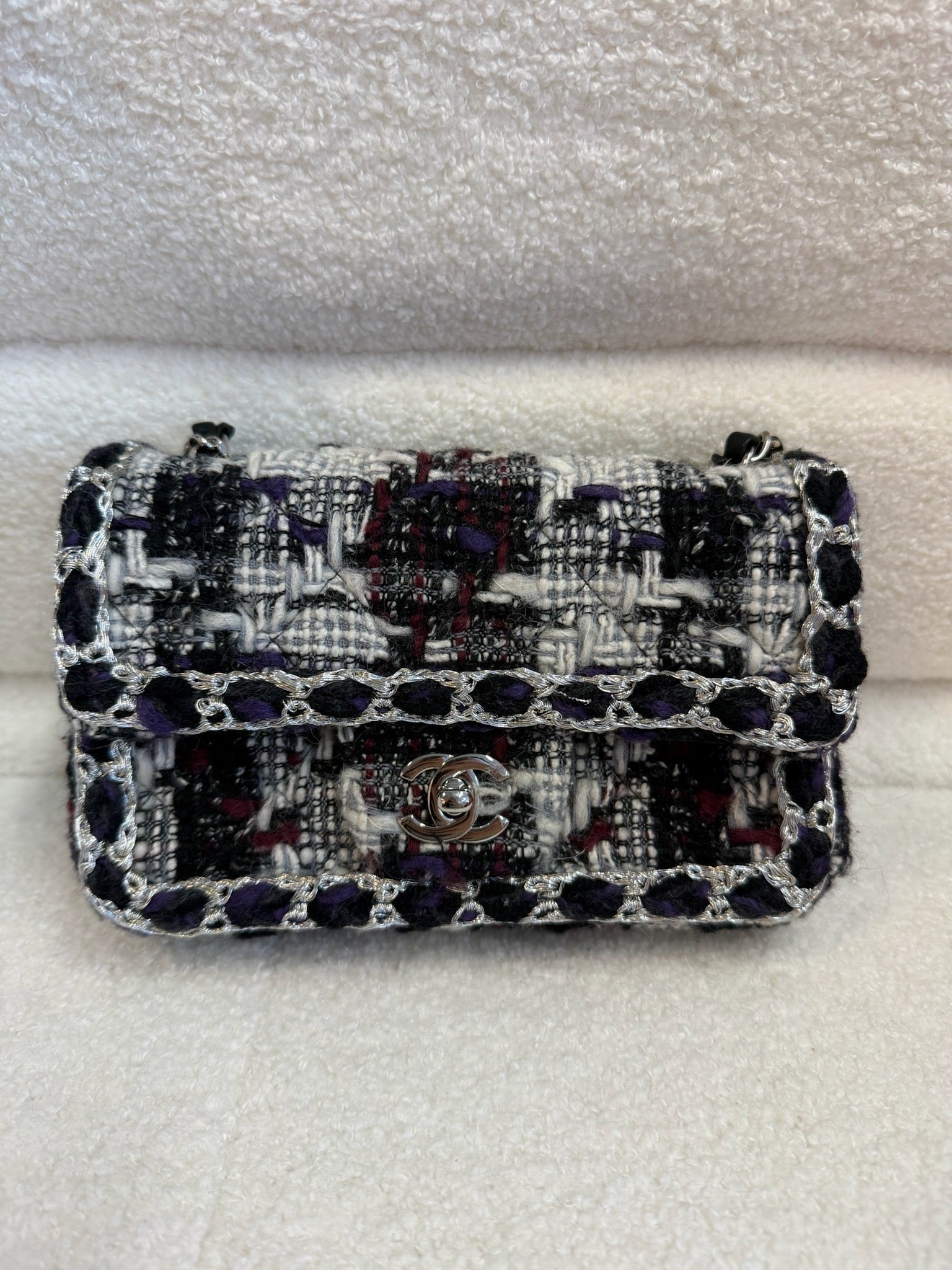 Chanel Mini Classic Flap Bag - Tweed Multicolour image 1