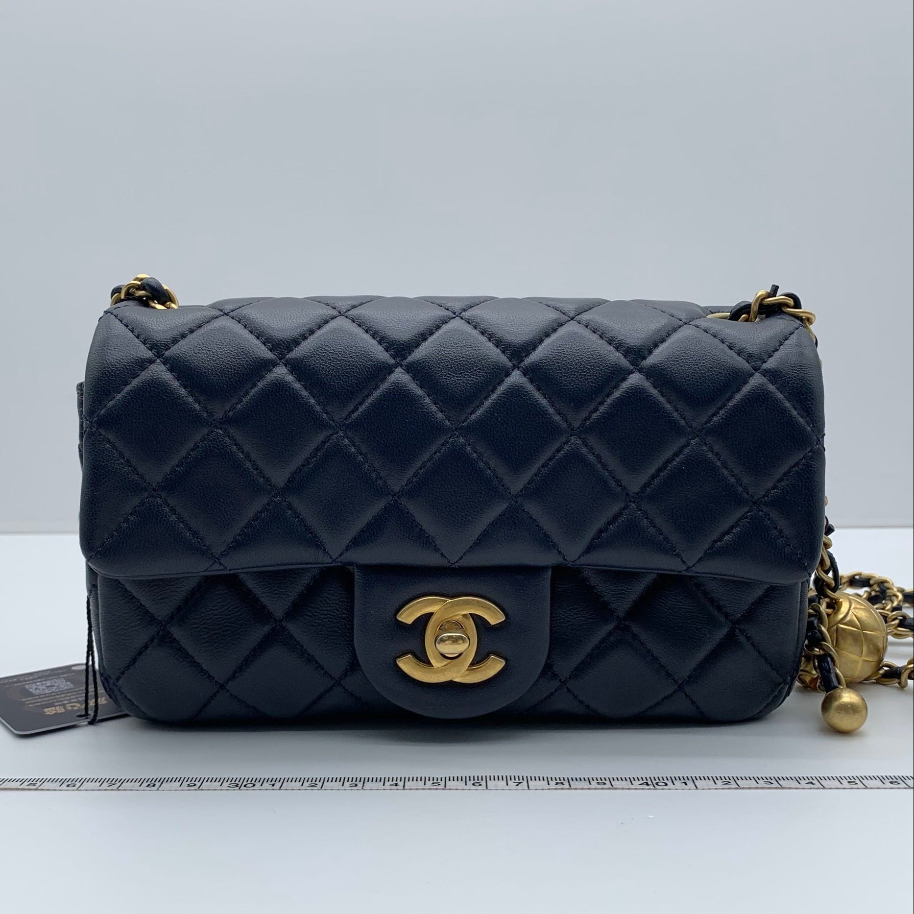 Chanel Mini Classic Flap Rectangle Navy Blue Lambskin Bag image 1
