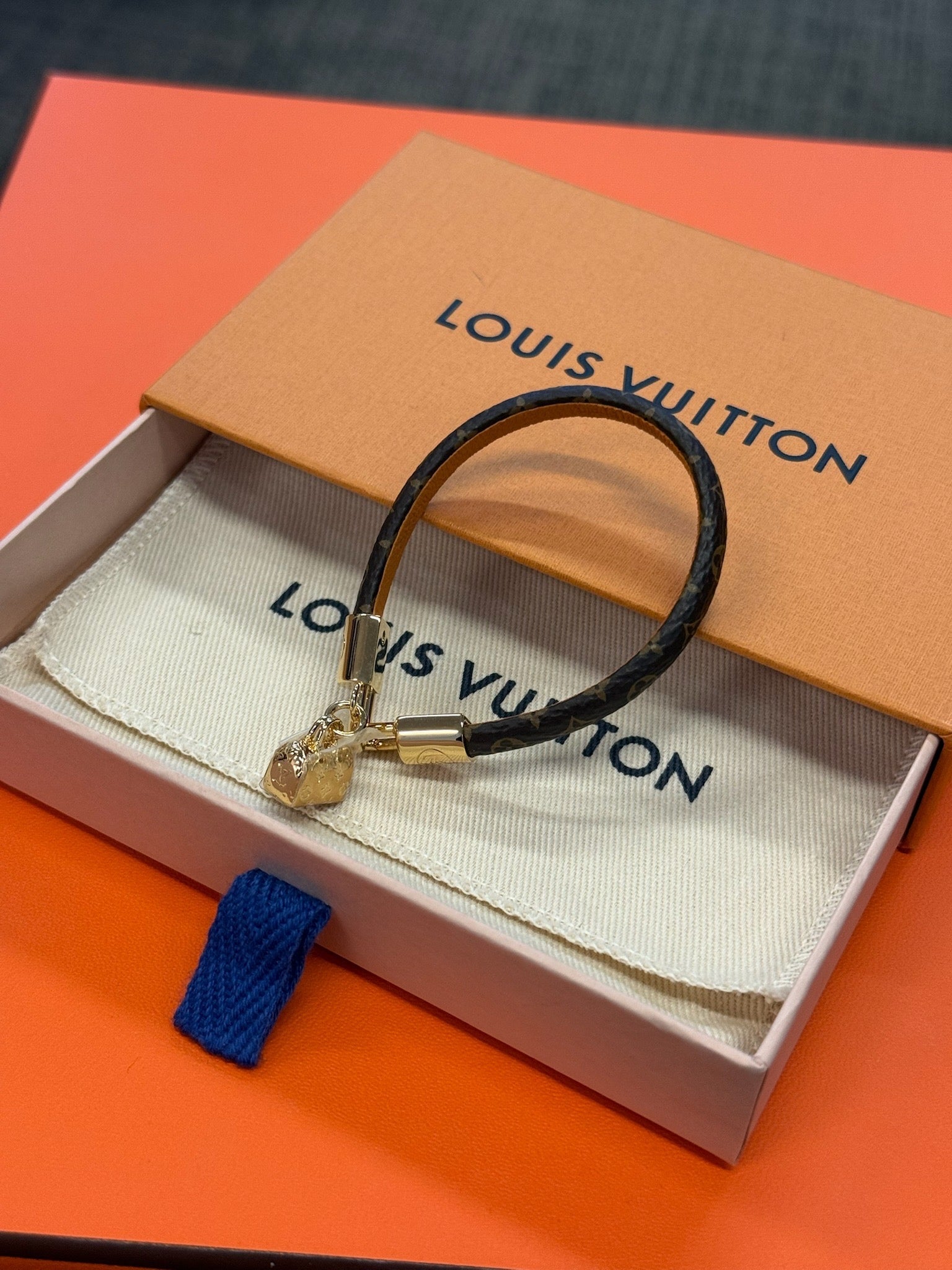 Louis Vuitton Braided Leather Bracelet - Black image 1