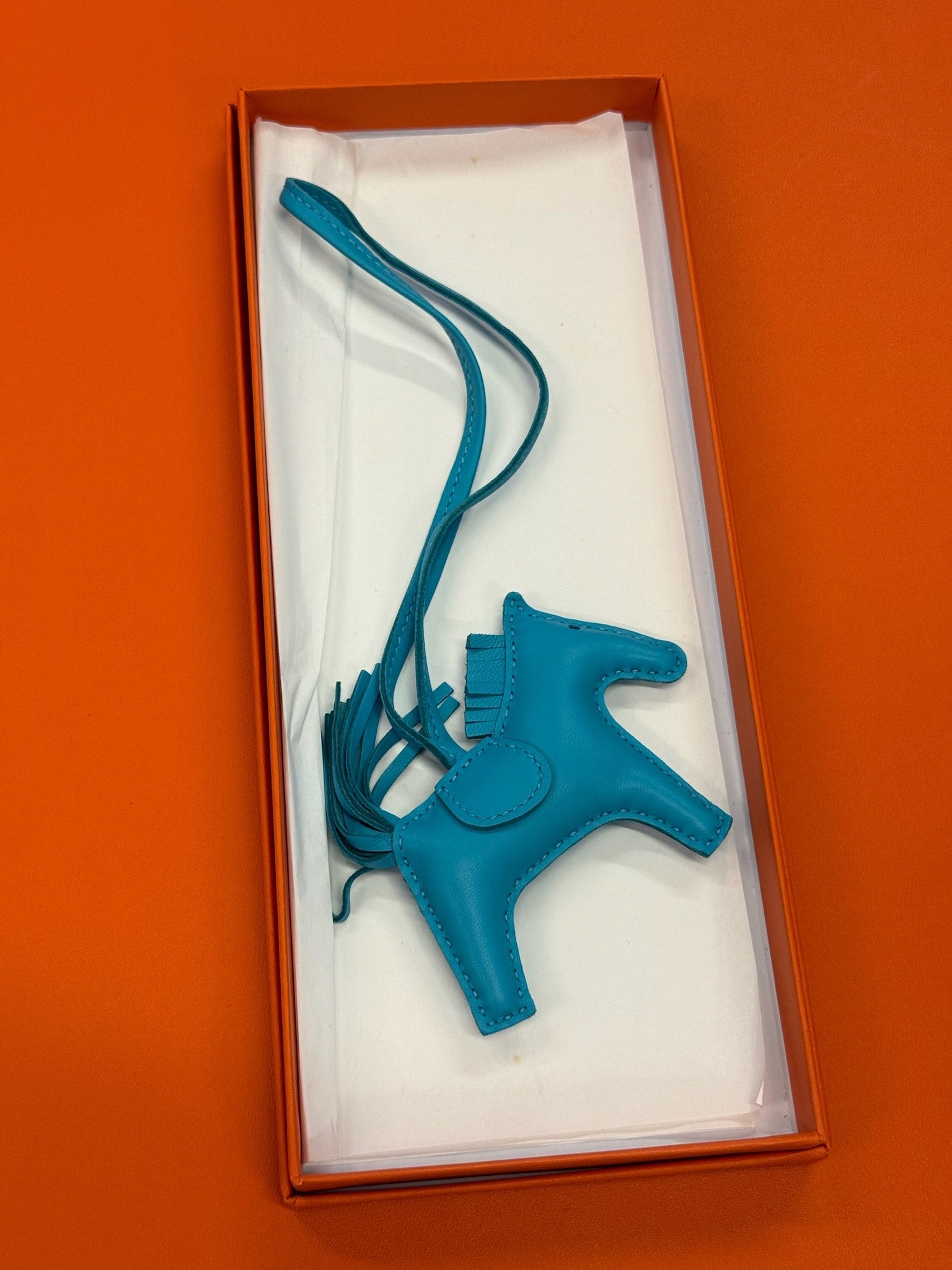 Hermès Rodeo Horse Bag Charm - Turquoise Blue image 1