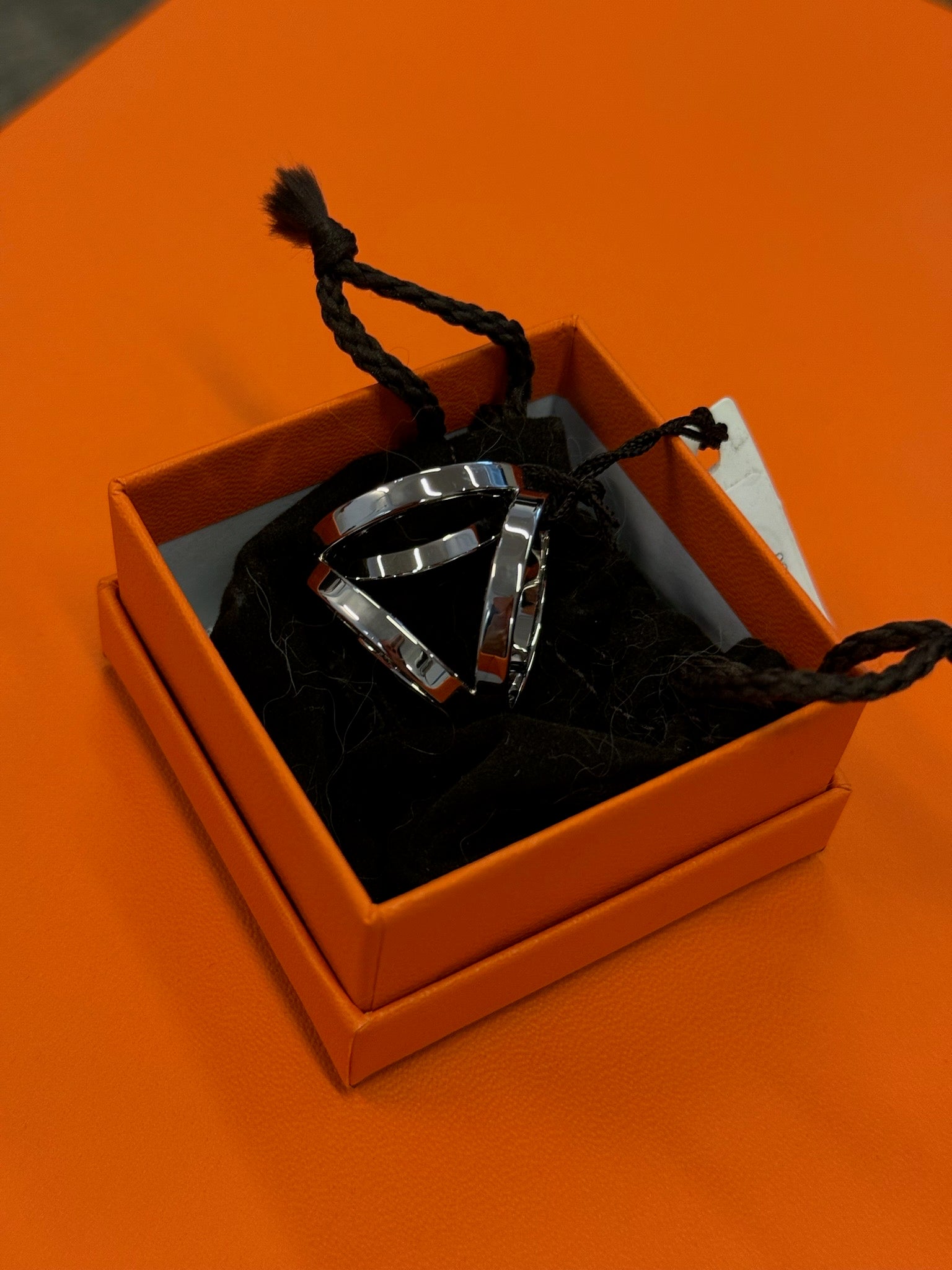 Hermès Geometric Metal Accessory - Silver Tone image 1