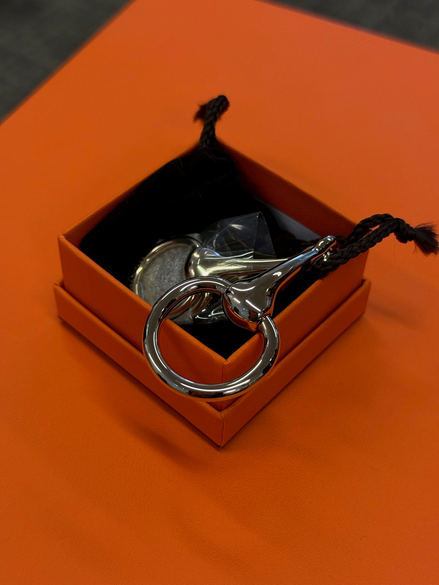 Hermès Mors Horse Bit Key Ring - Silver Tone image 1