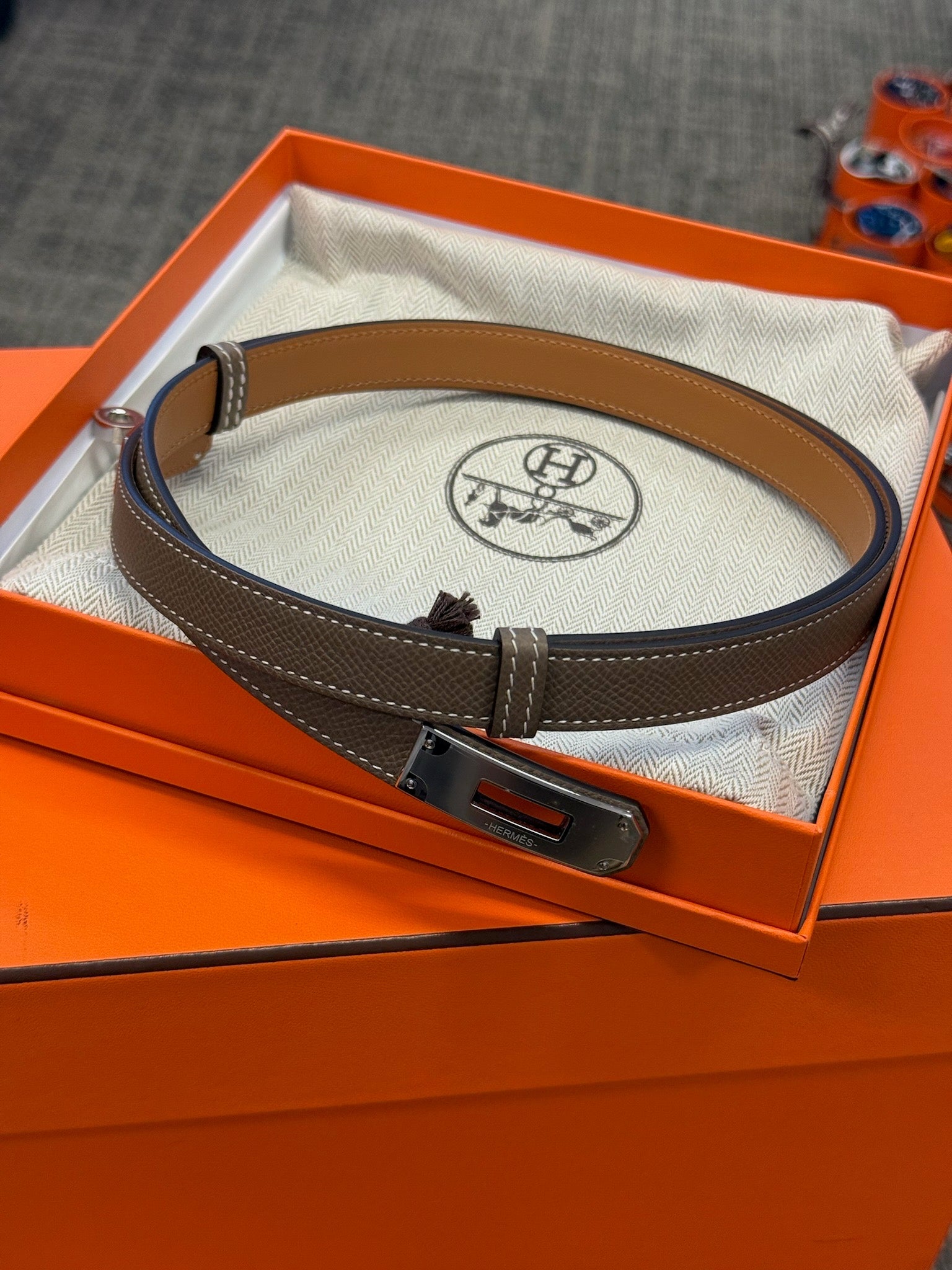 Hermès Leather Belt - Etoupe / Brown image 1