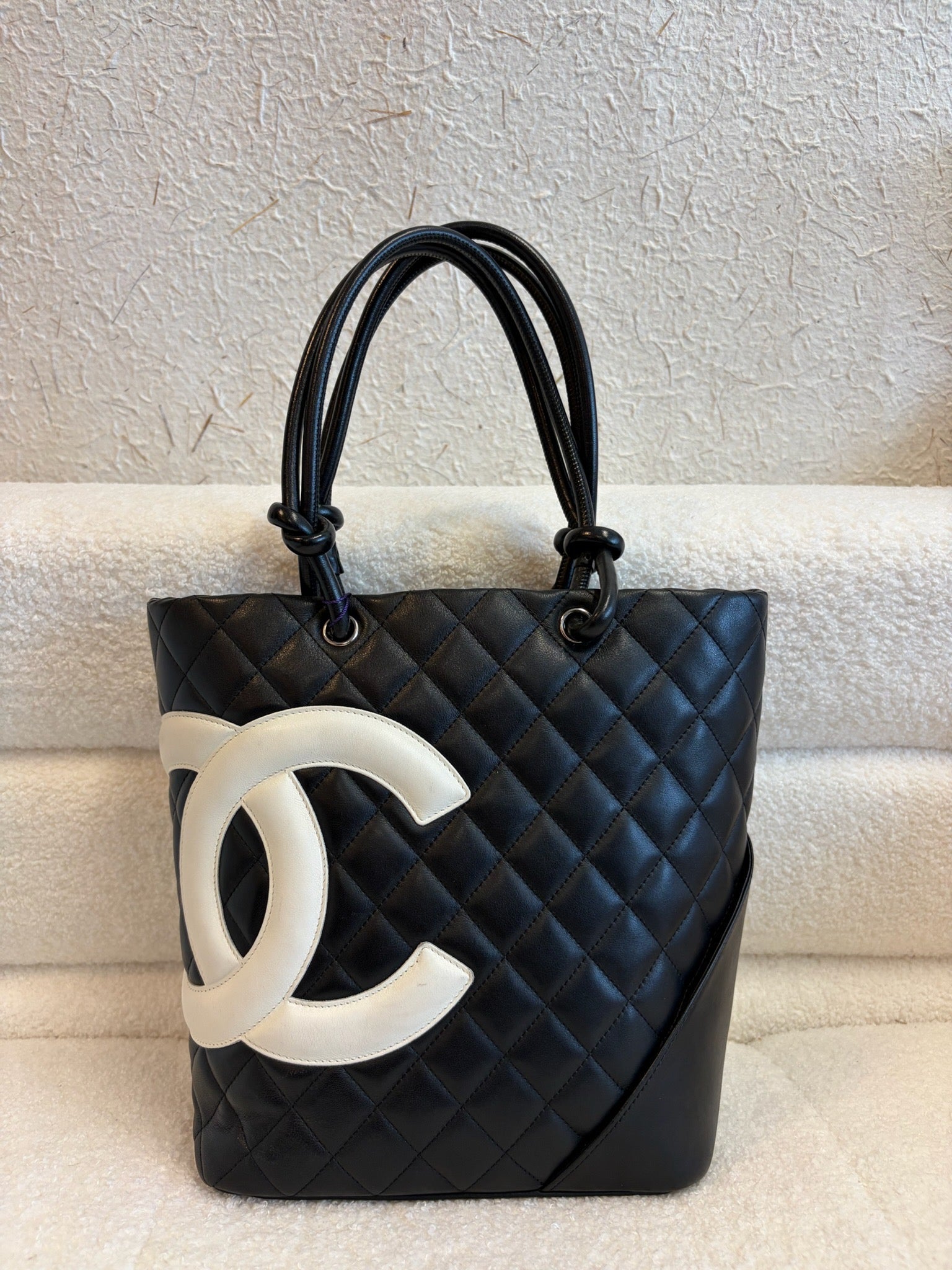 Chanel Cambon Tote Black with White Logo image 1